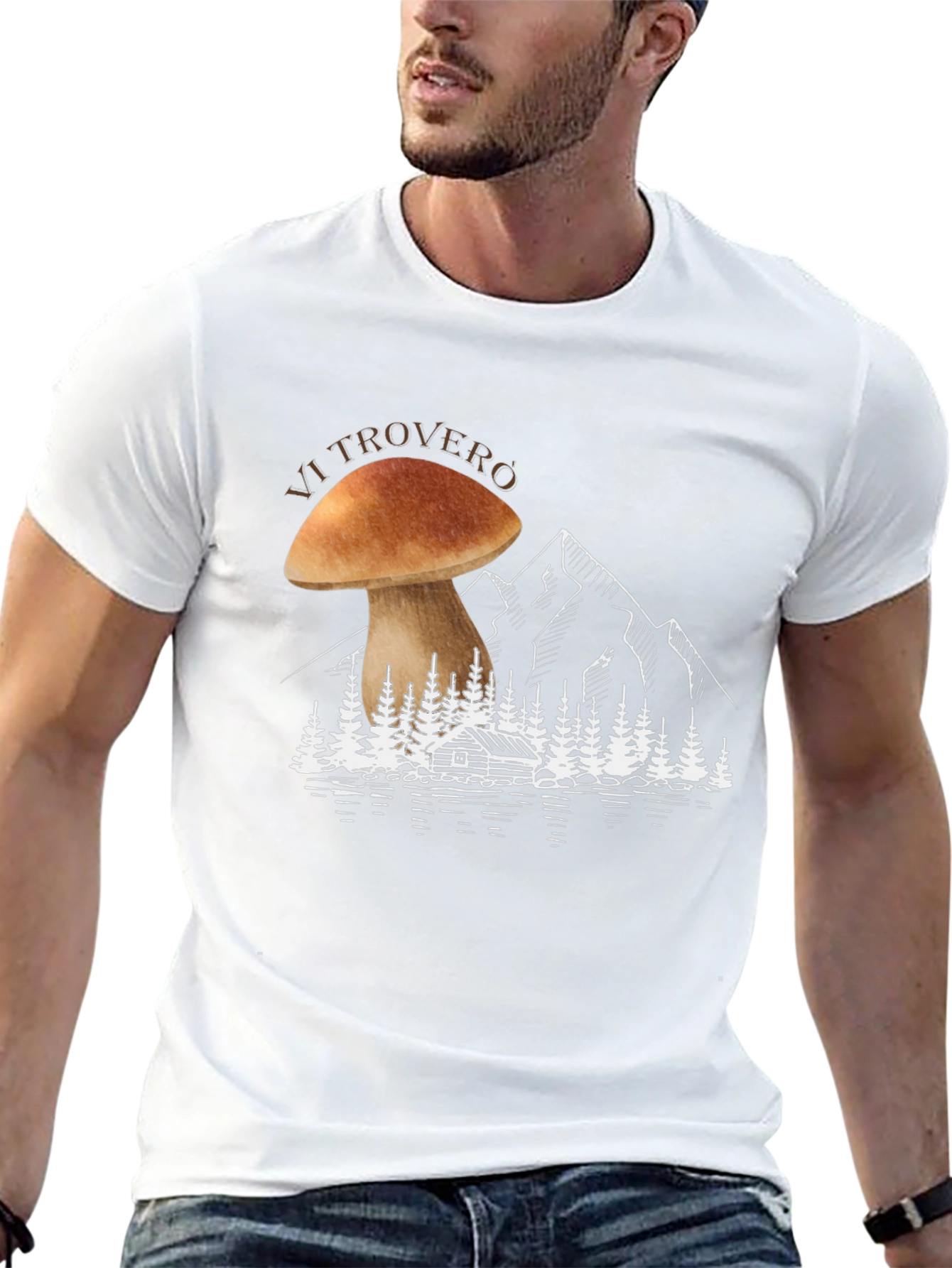 Mushroom Mountain Graphic T-Shirt - Nature Lover Tee