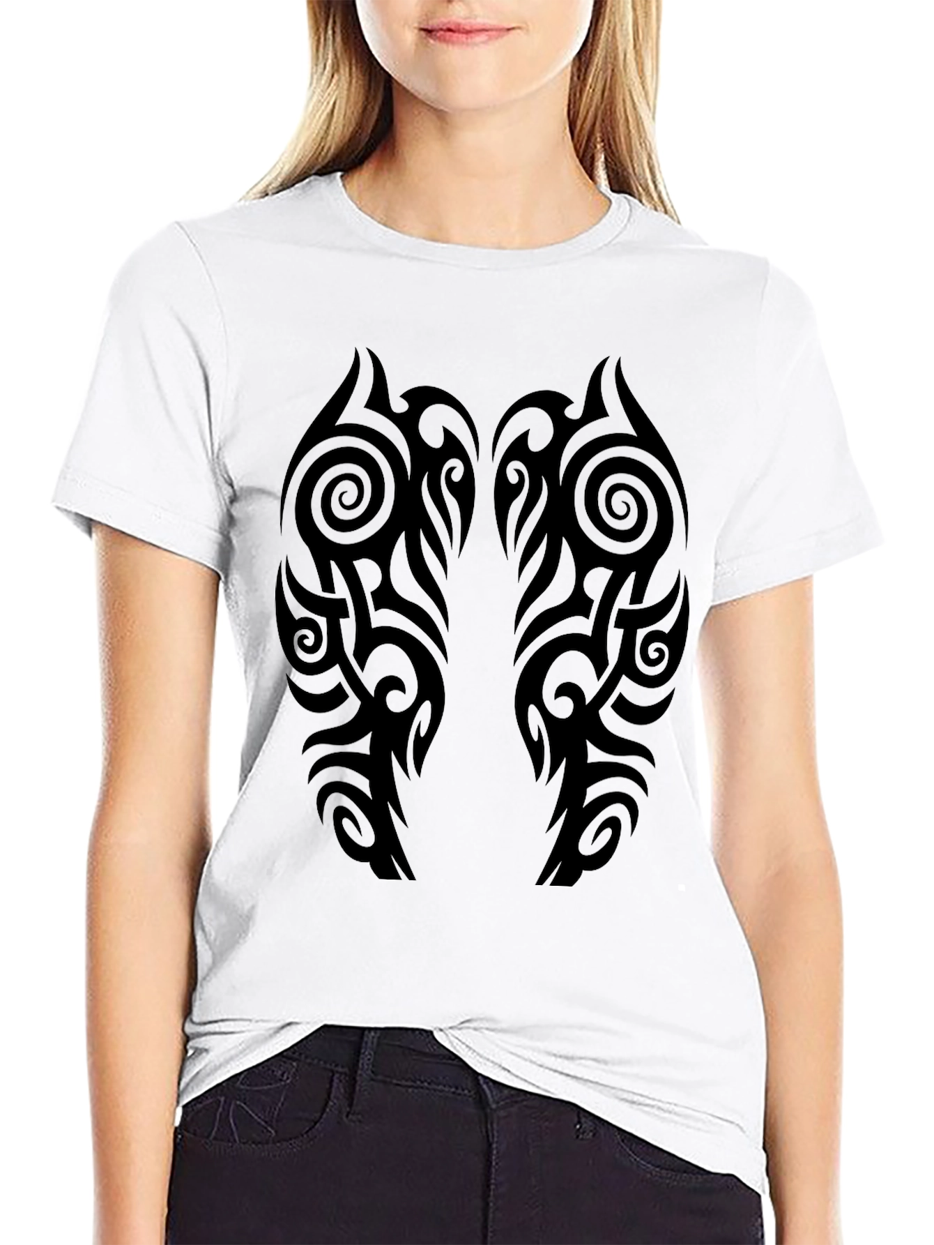Tribal Tattoo Graphic Tee - Mens Black T-Shirt