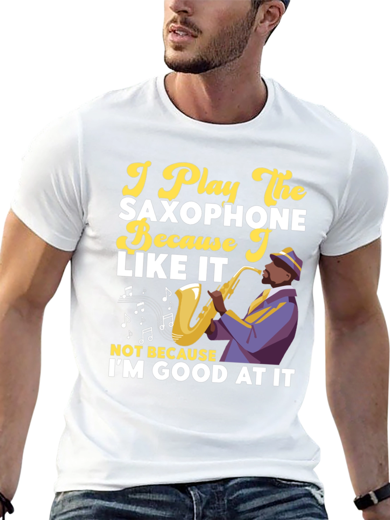 Saxophone Player Graphic Tee - Music Lovers T-Shirt