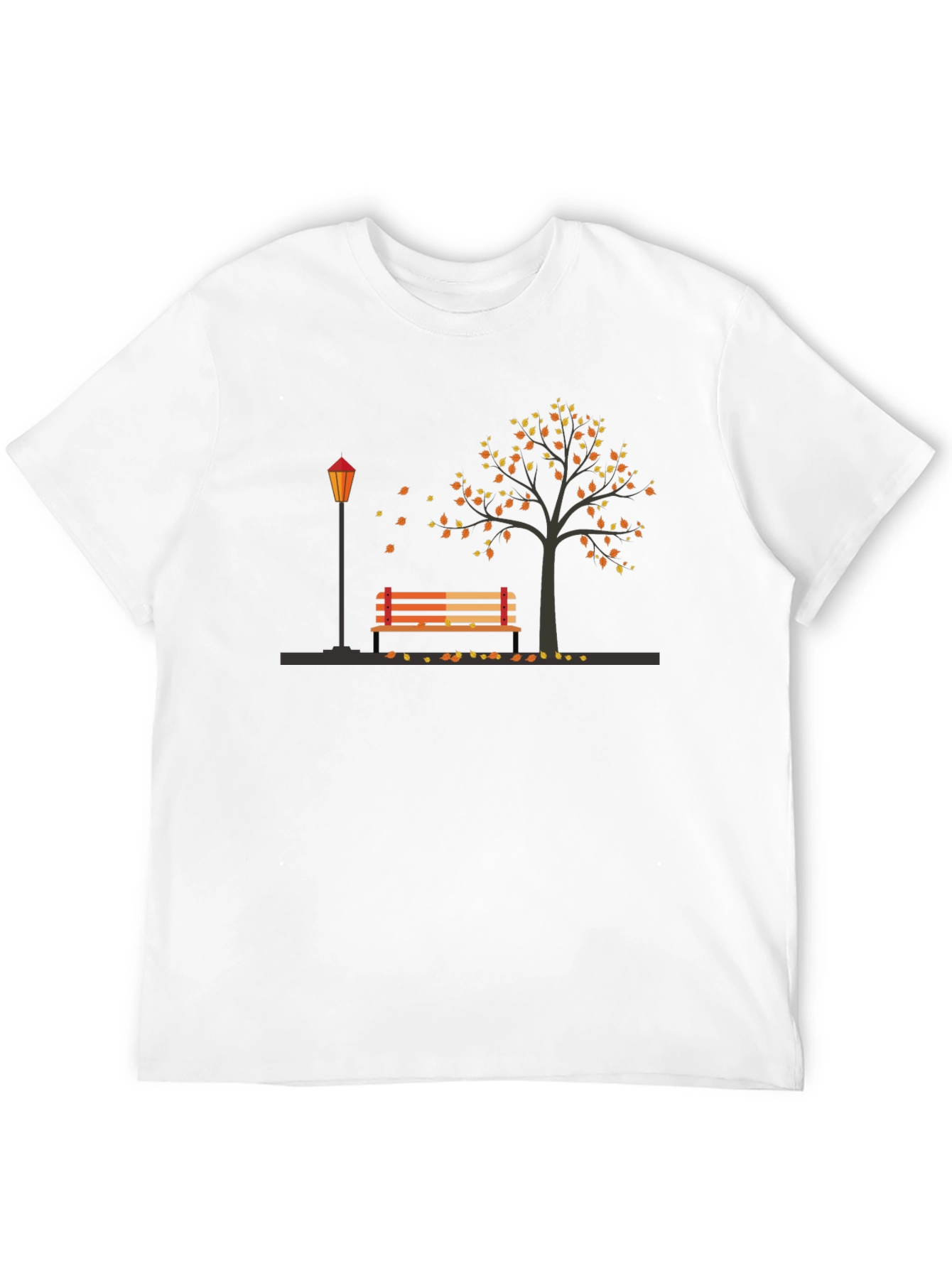 Autumn Park Scene Graphic Tee