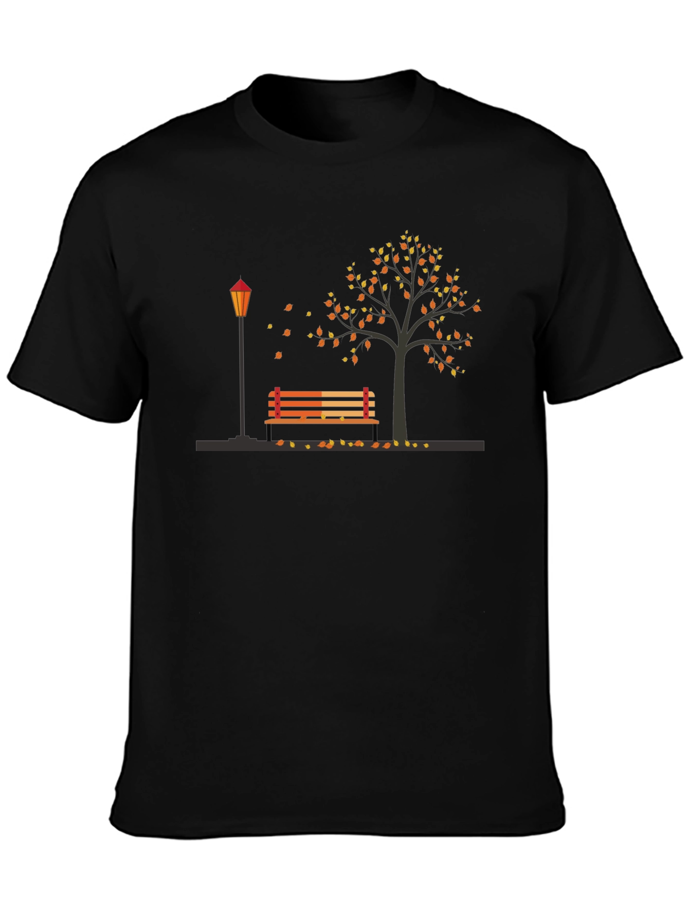 Autumn Park Scene Graphic Tee