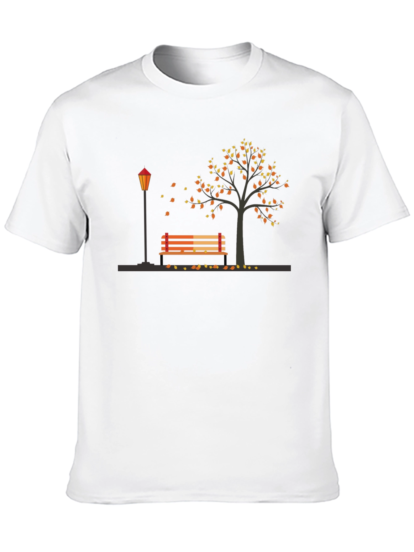 Autumn Park Scene Graphic Tee