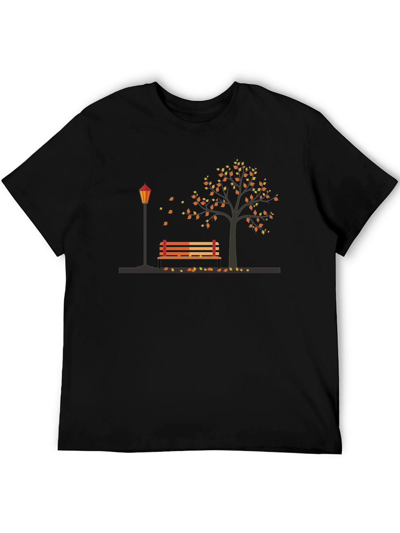 Autumn Park Scene Graphic Tee