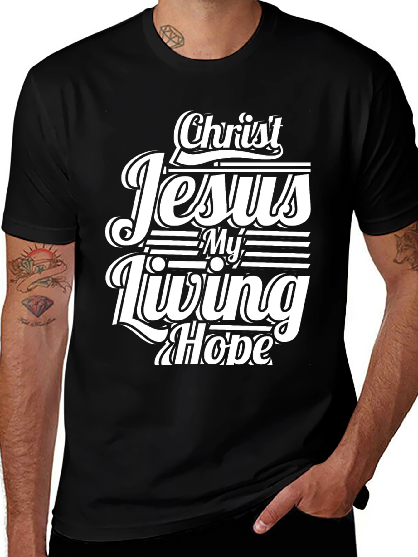 Christ Jesus My Living Hope Black T-Shirt