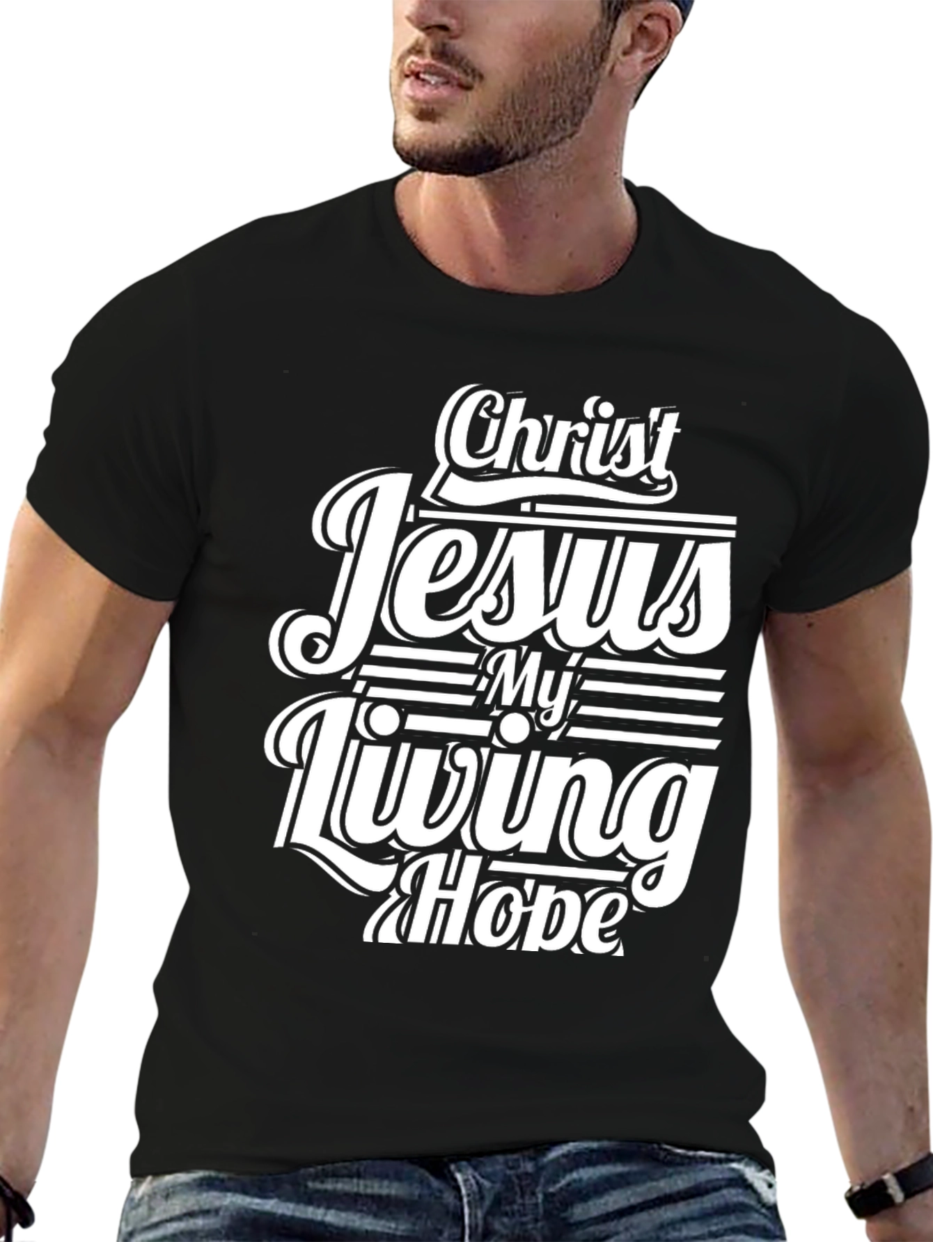 Christ Jesus My Living Hope Black T-Shirt