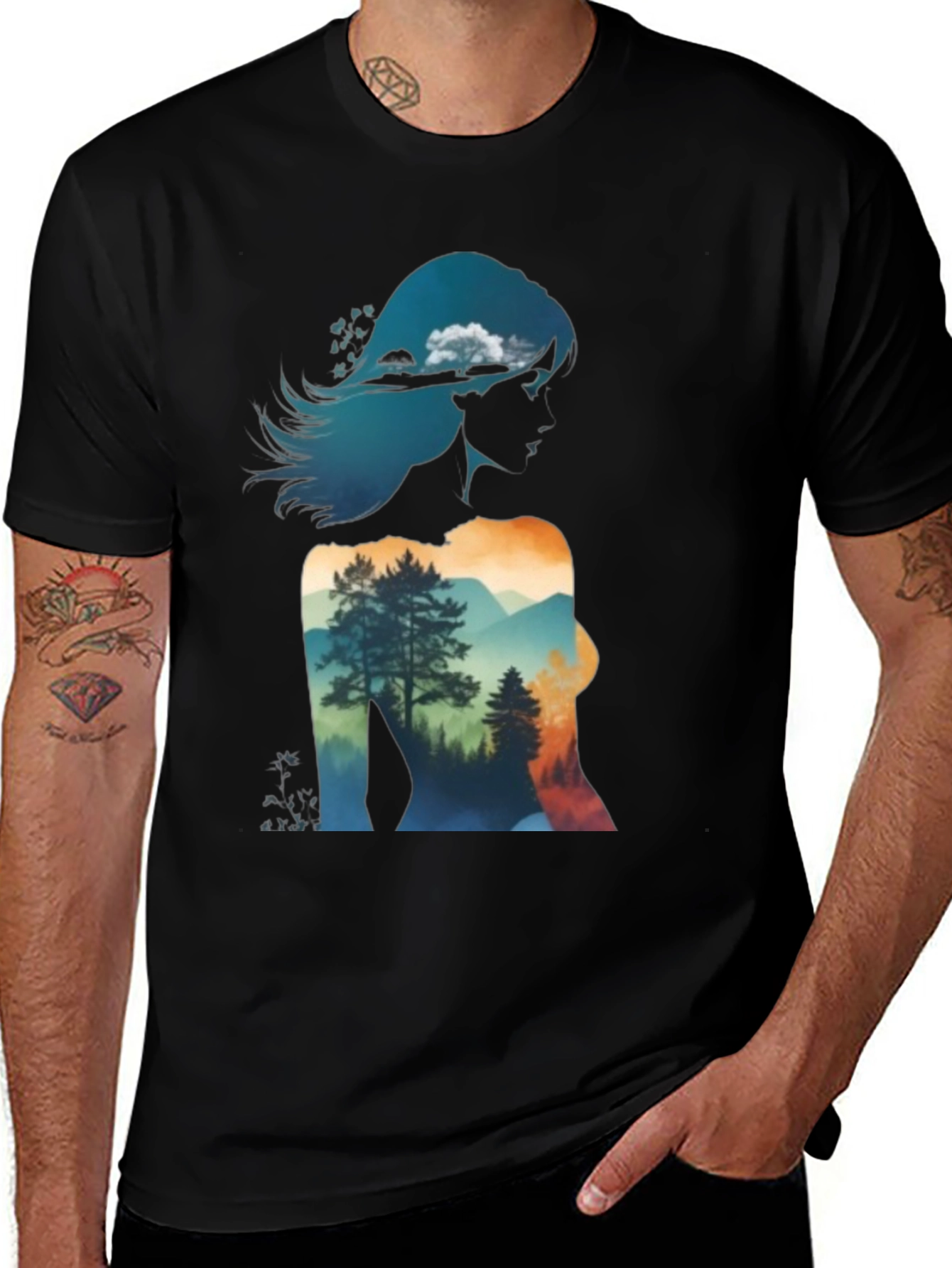 Nature Silhouette Graphic T-Shirt