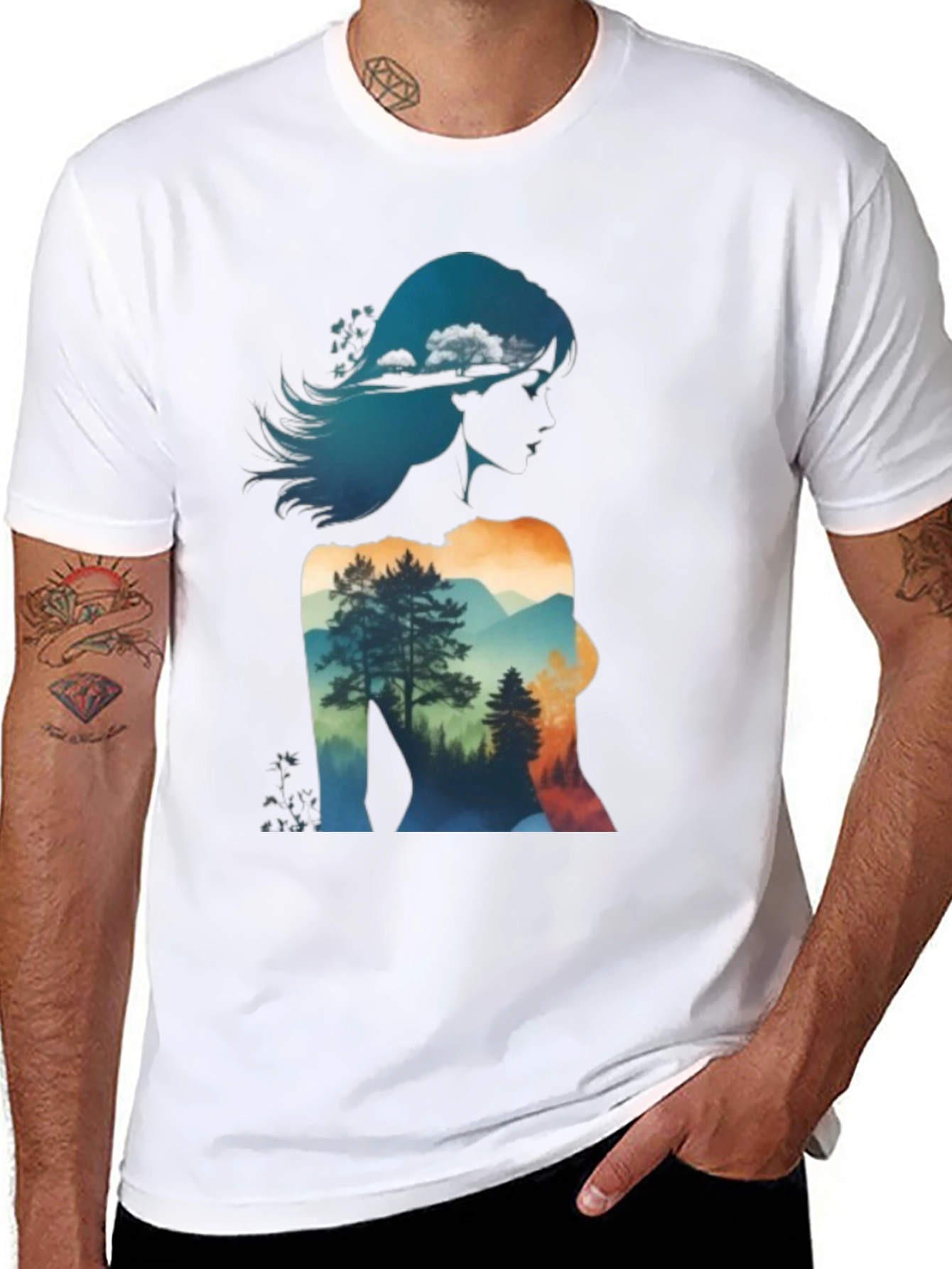 Nature Silhouette Graphic T-Shirt