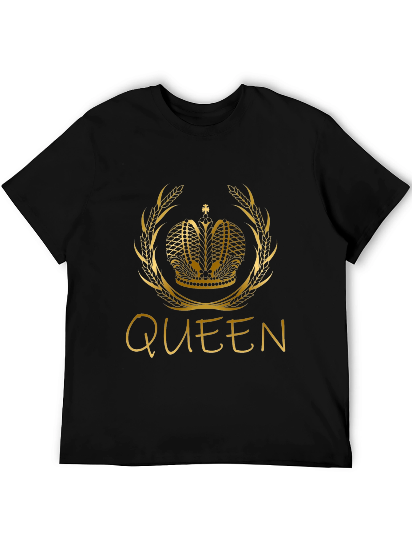 Queen Crown Graphic Tee - Gold Print