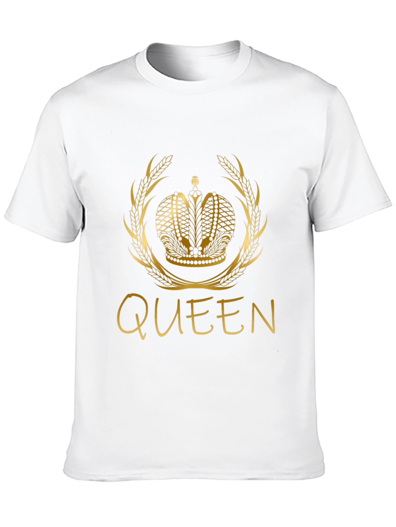 Queen Crown Graphic Tee - Gold Print