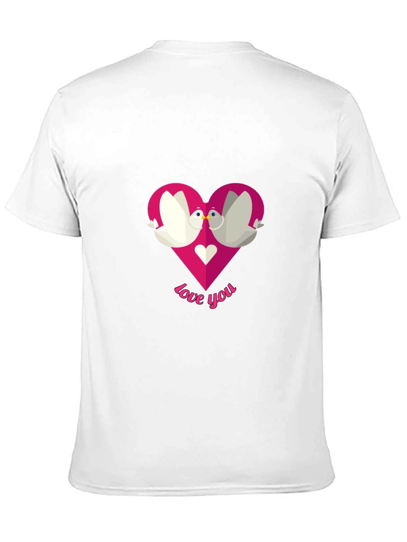 Love You Doves Heart Graphic Tee - Black T-Shirt