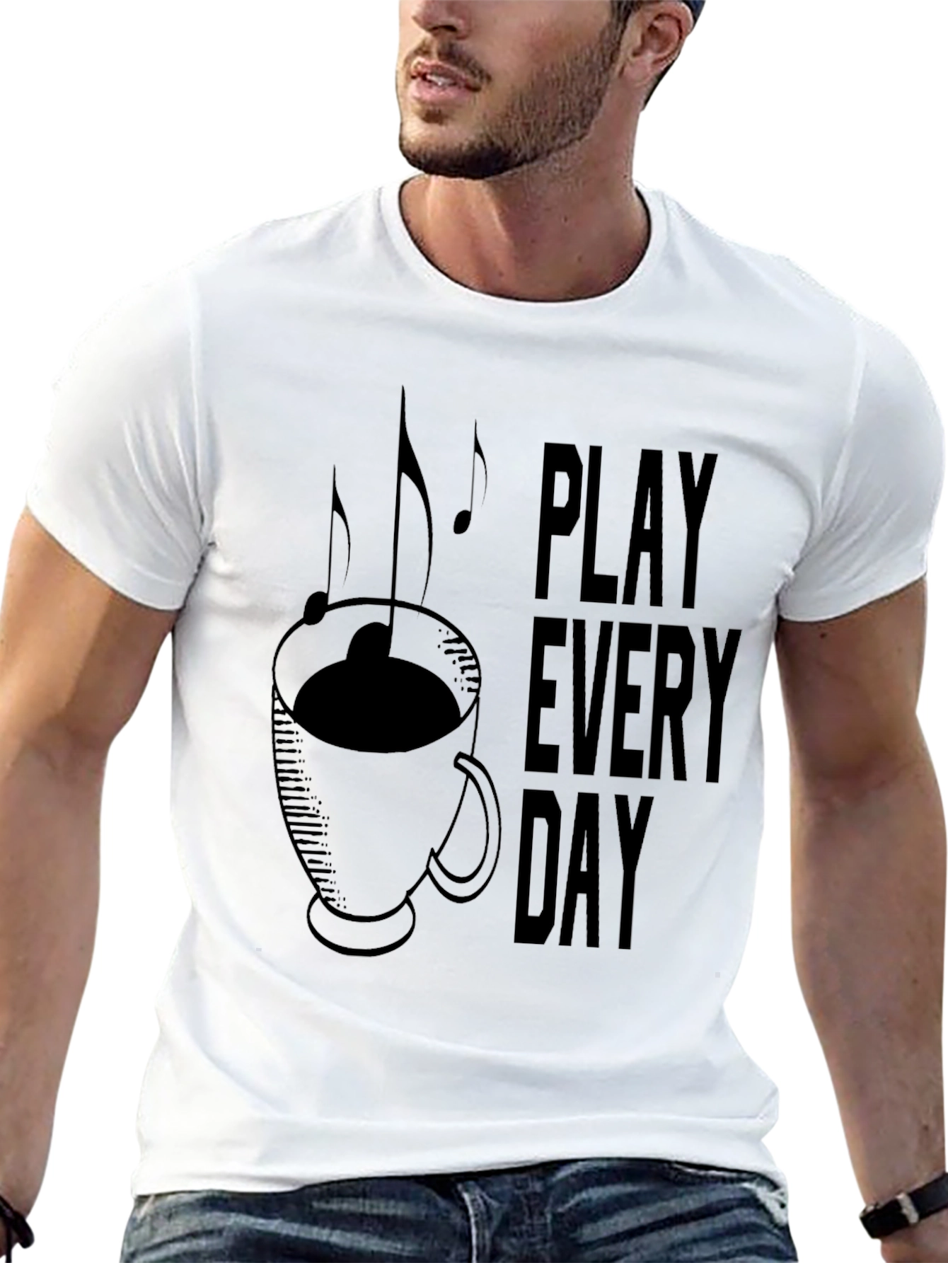 Play Everyday Coffee Music Graphic T-Shirt