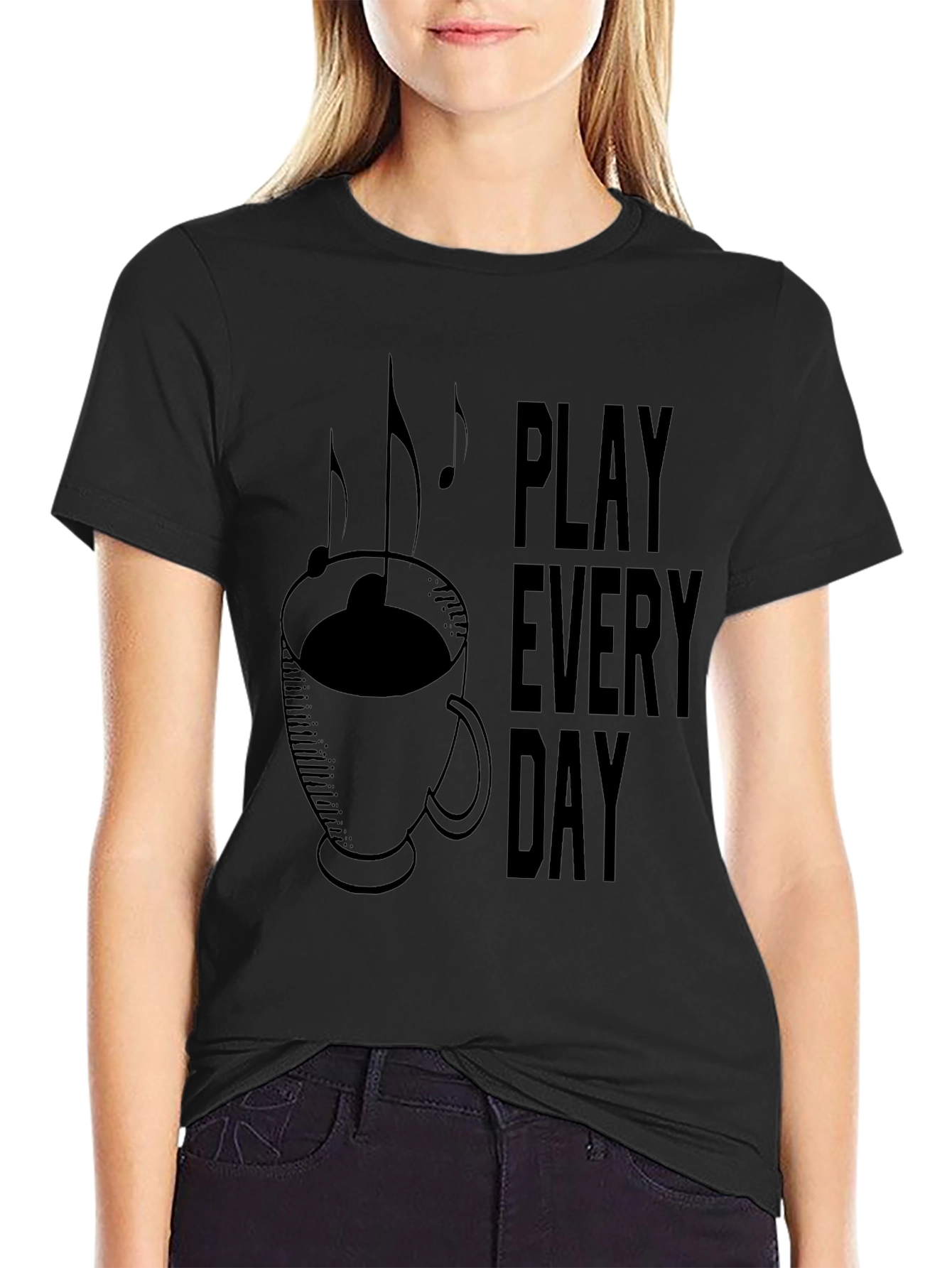 Play Everyday Coffee Music Graphic T-Shirt