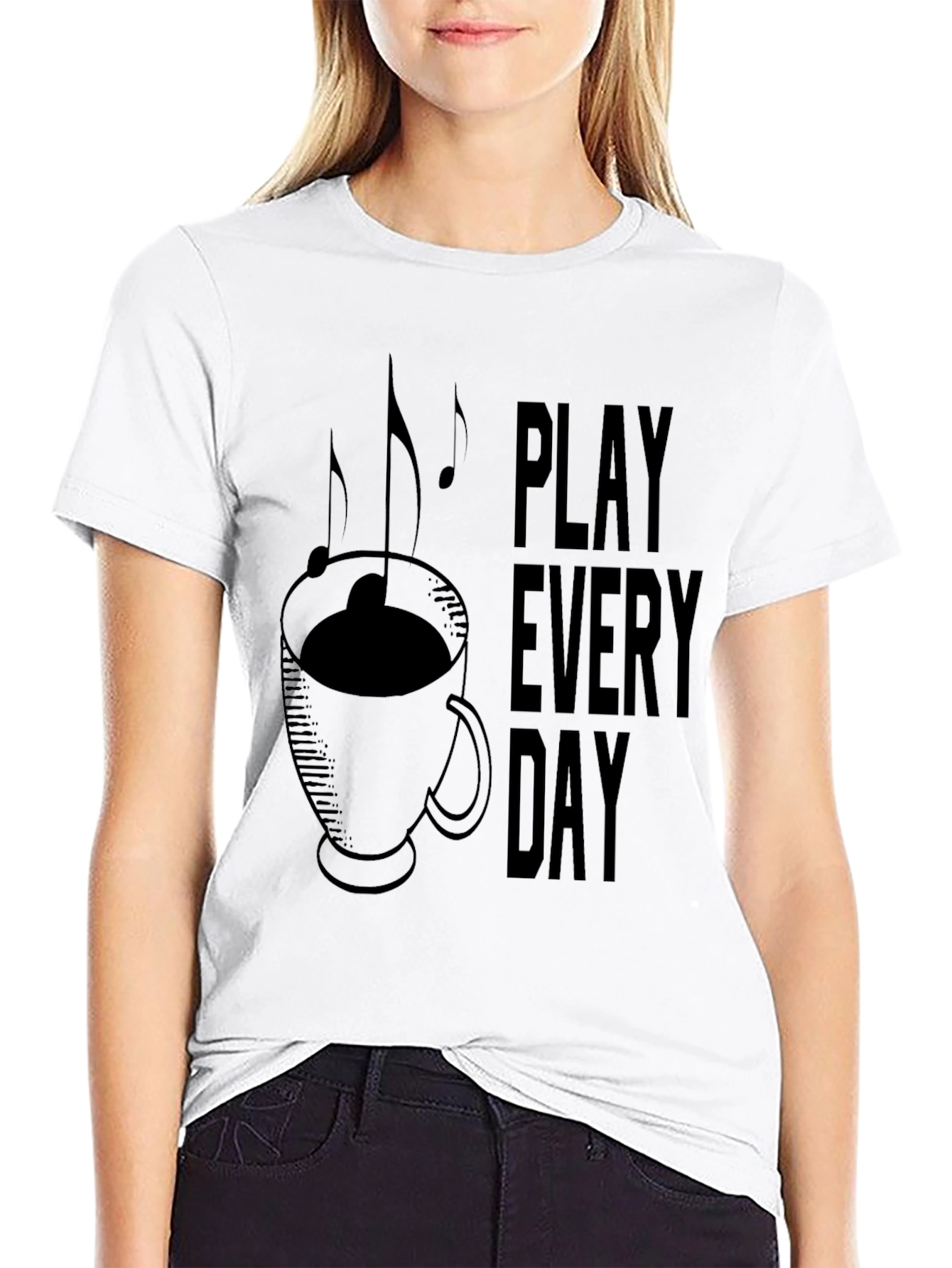 Play Everyday Coffee Music Graphic T-Shirt