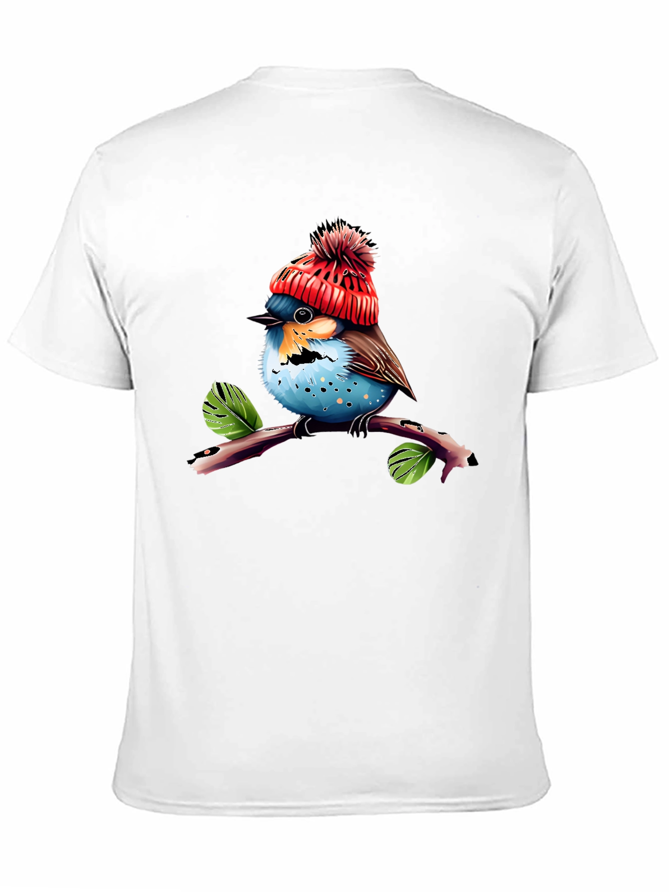 Cute Bird in Hat T-Shirt - Unique Graphic Tee