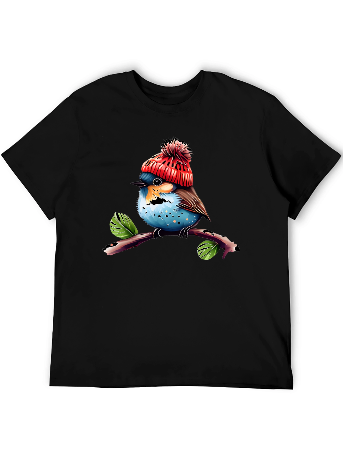 Cute Bird in Hat T-Shirt - Unique Graphic Tee