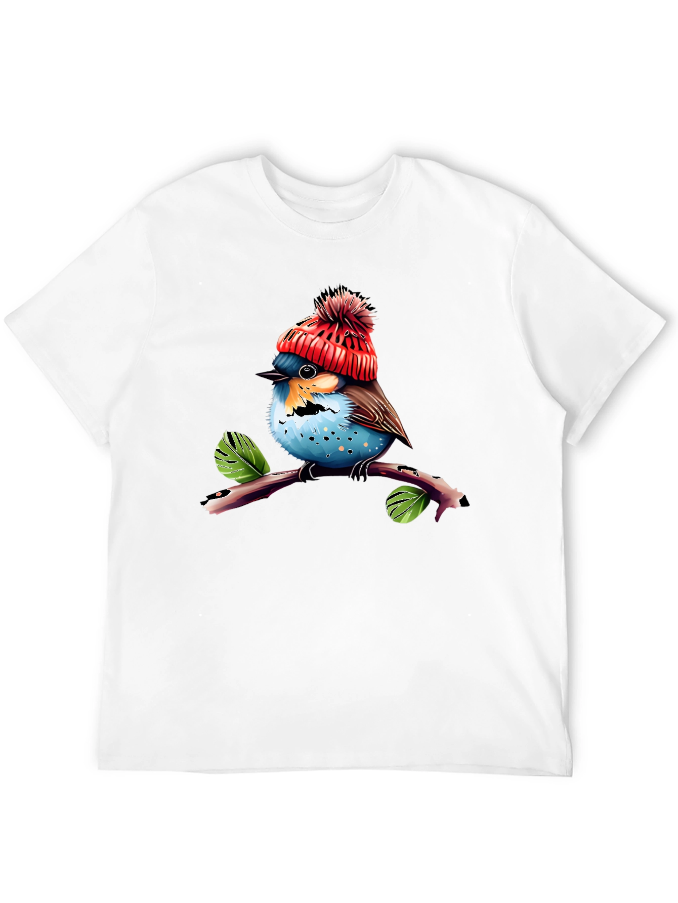 Cute Bird in Hat T-Shirt - Unique Graphic Tee