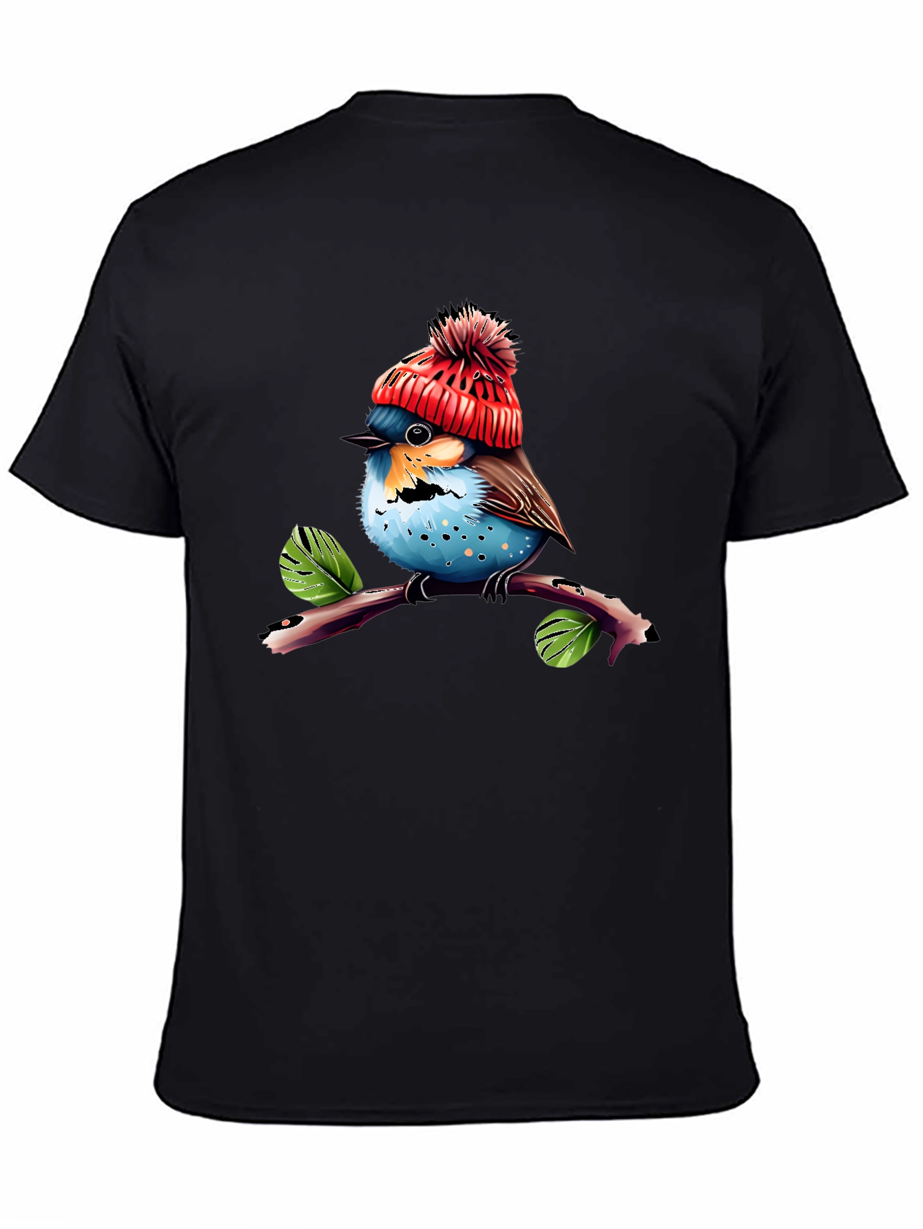 Cute Bird in Hat T-Shirt - Unique Graphic Tee
