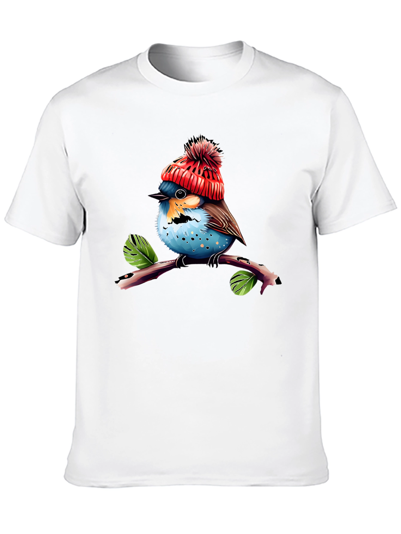 Cute Bird in Hat T-Shirt - Unique Graphic Tee