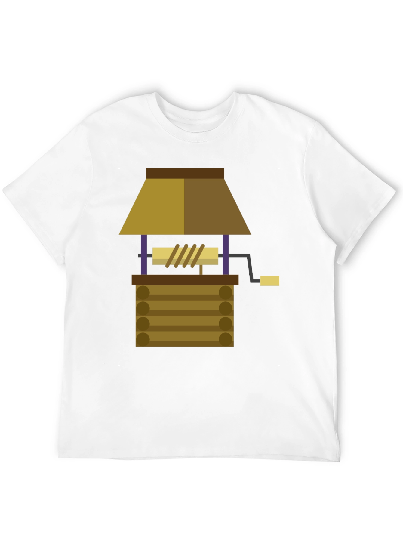 Cartoon Wishing Well Graphic Tee - Black