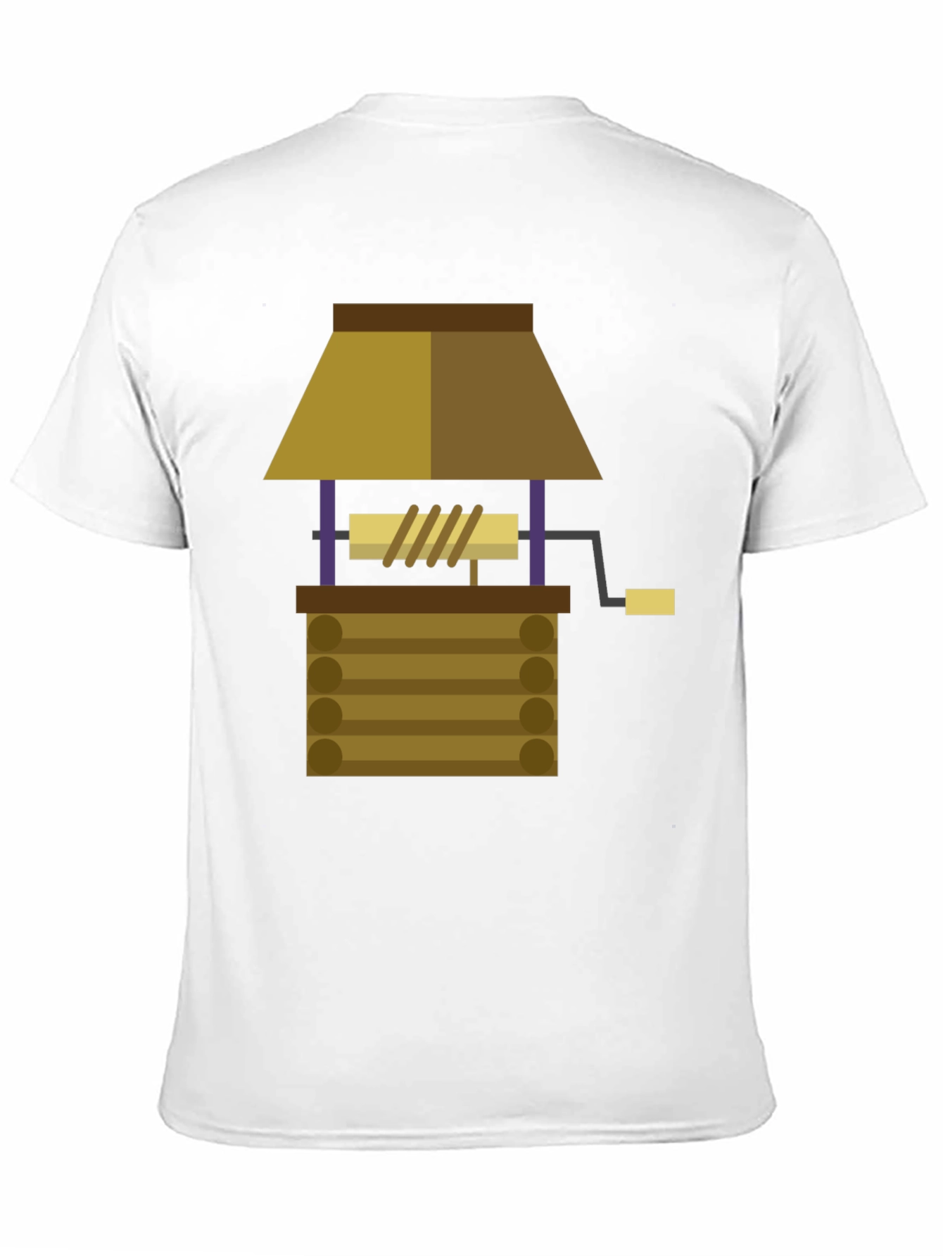 Cartoon Wishing Well Graphic Tee - Black