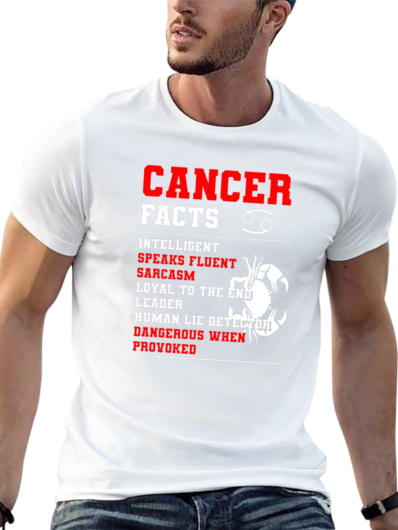 Cancer Zodiac Facts T-Shirt - Intelligent Sarcastic Leader Tee