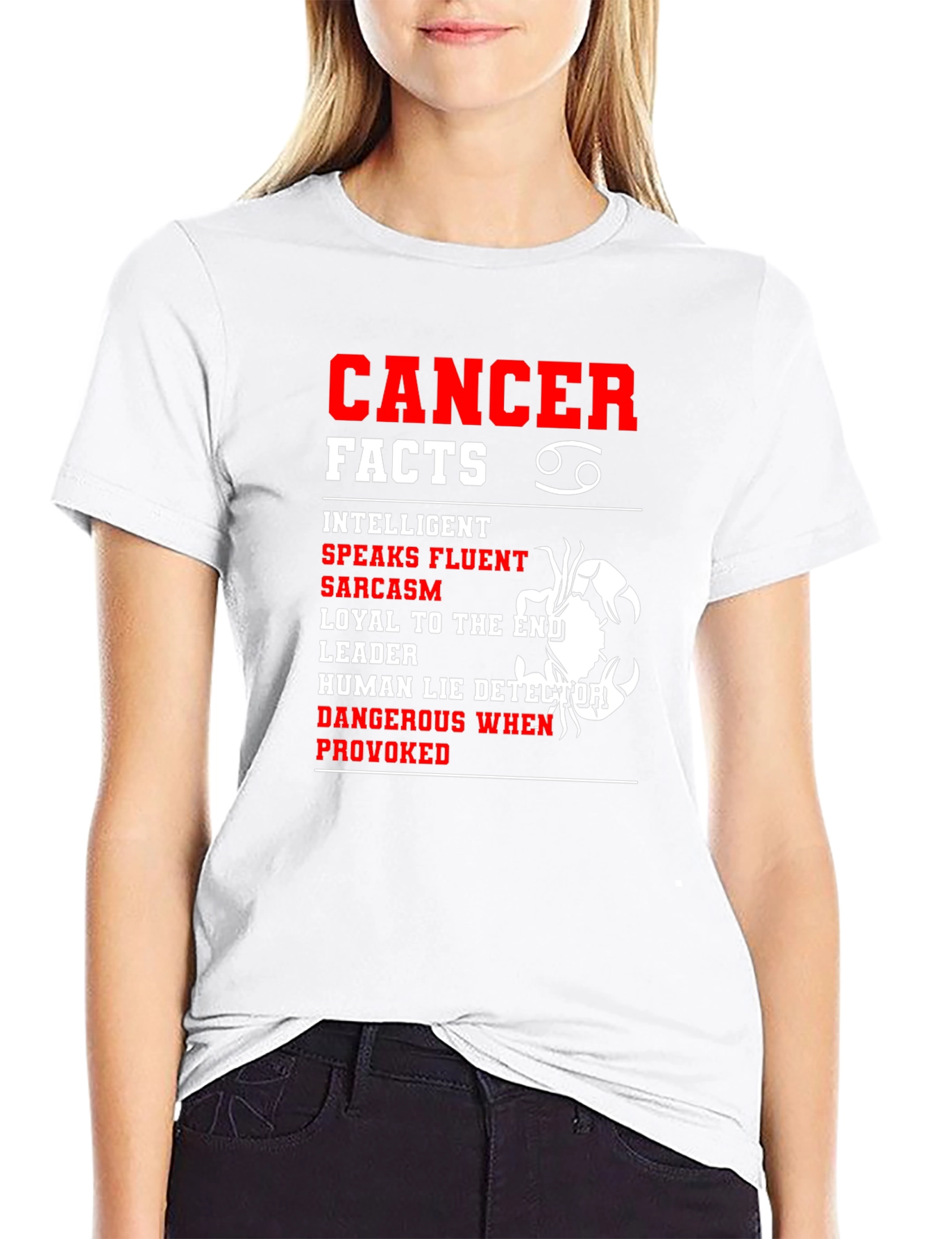 Cancer Zodiac Facts T-Shirt - Intelligent Sarcastic Leader Tee
