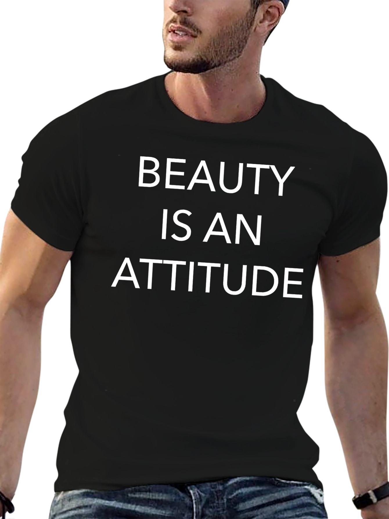 Beauty Is An Attitude Black Graphic Tee