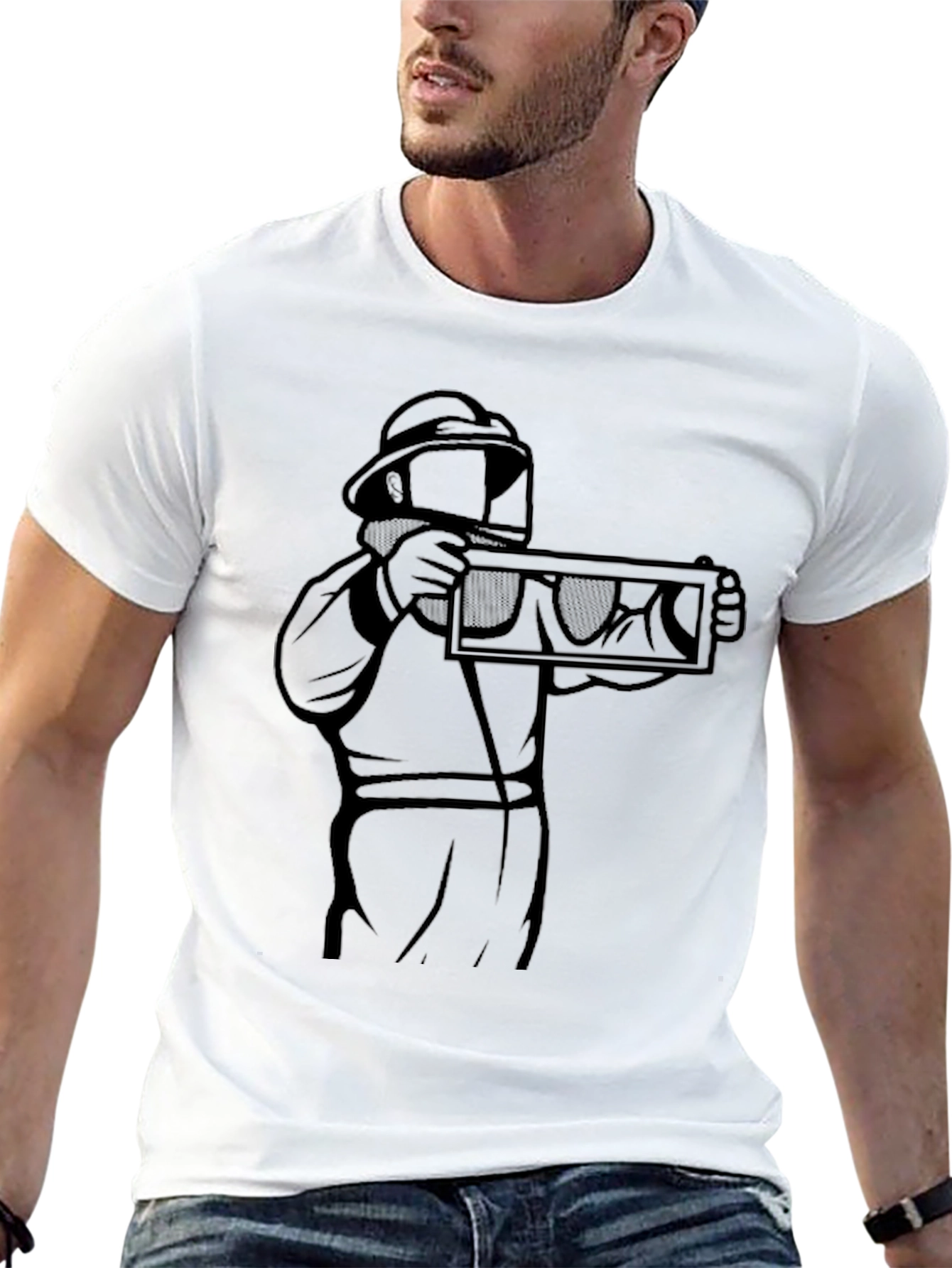 Beekeeper Graphic Tee - Honey Harvesting T-Shirt