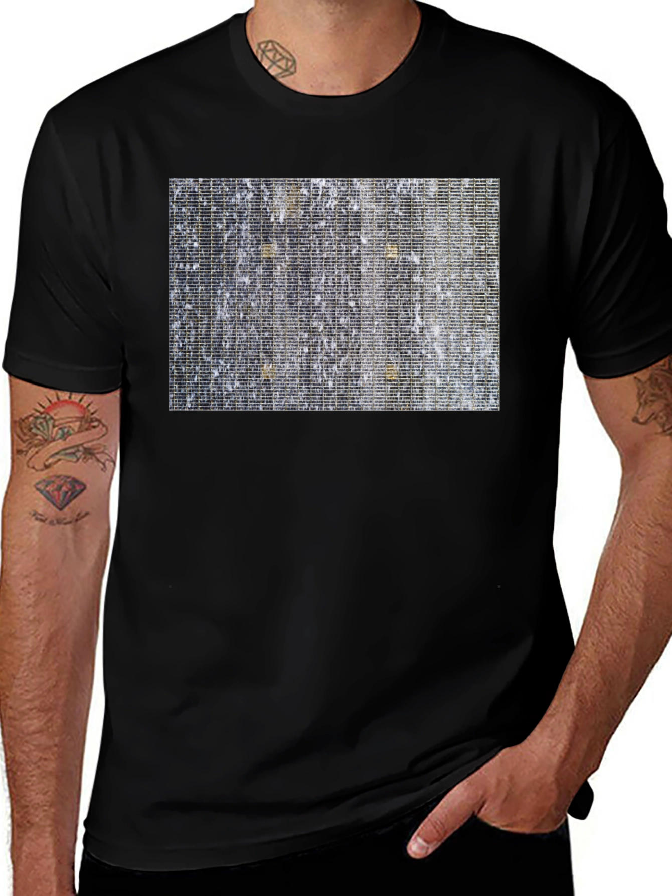 Abstract Patterned Black T-Shirt