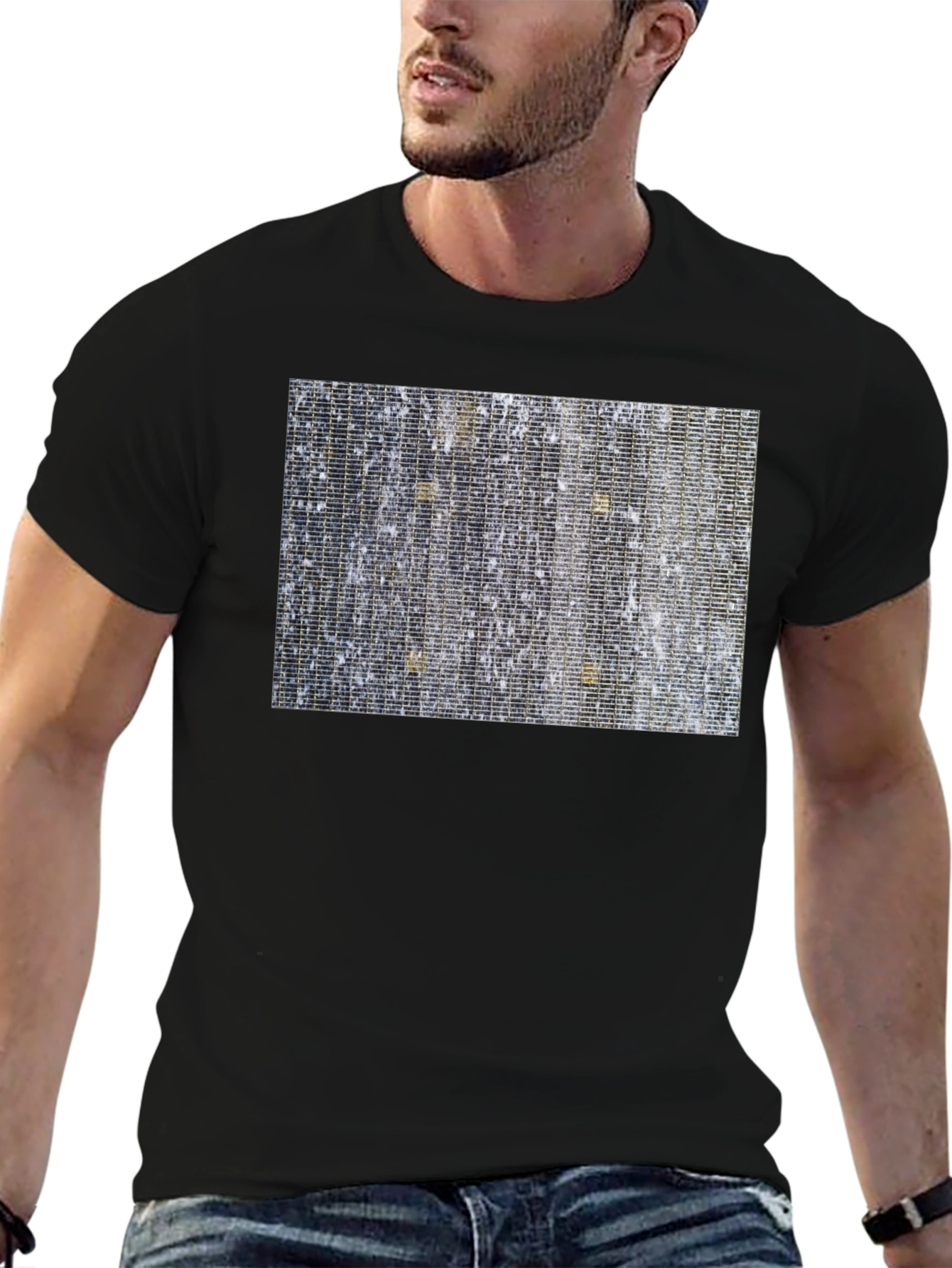 Abstract Patterned Black T-Shirt