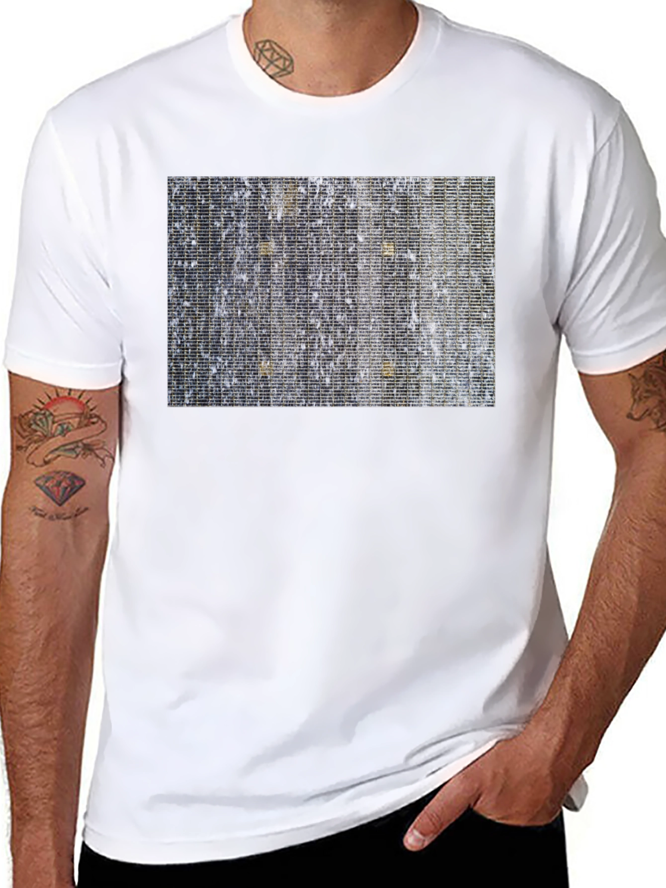 Abstract Patterned Black T-Shirt