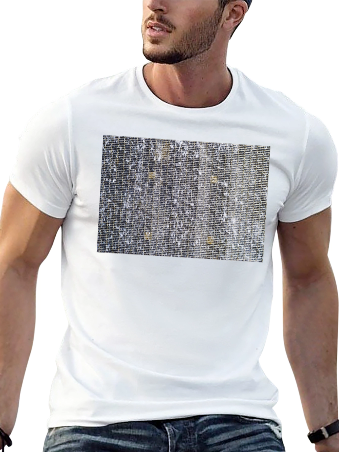 Abstract Patterned Black T-Shirt