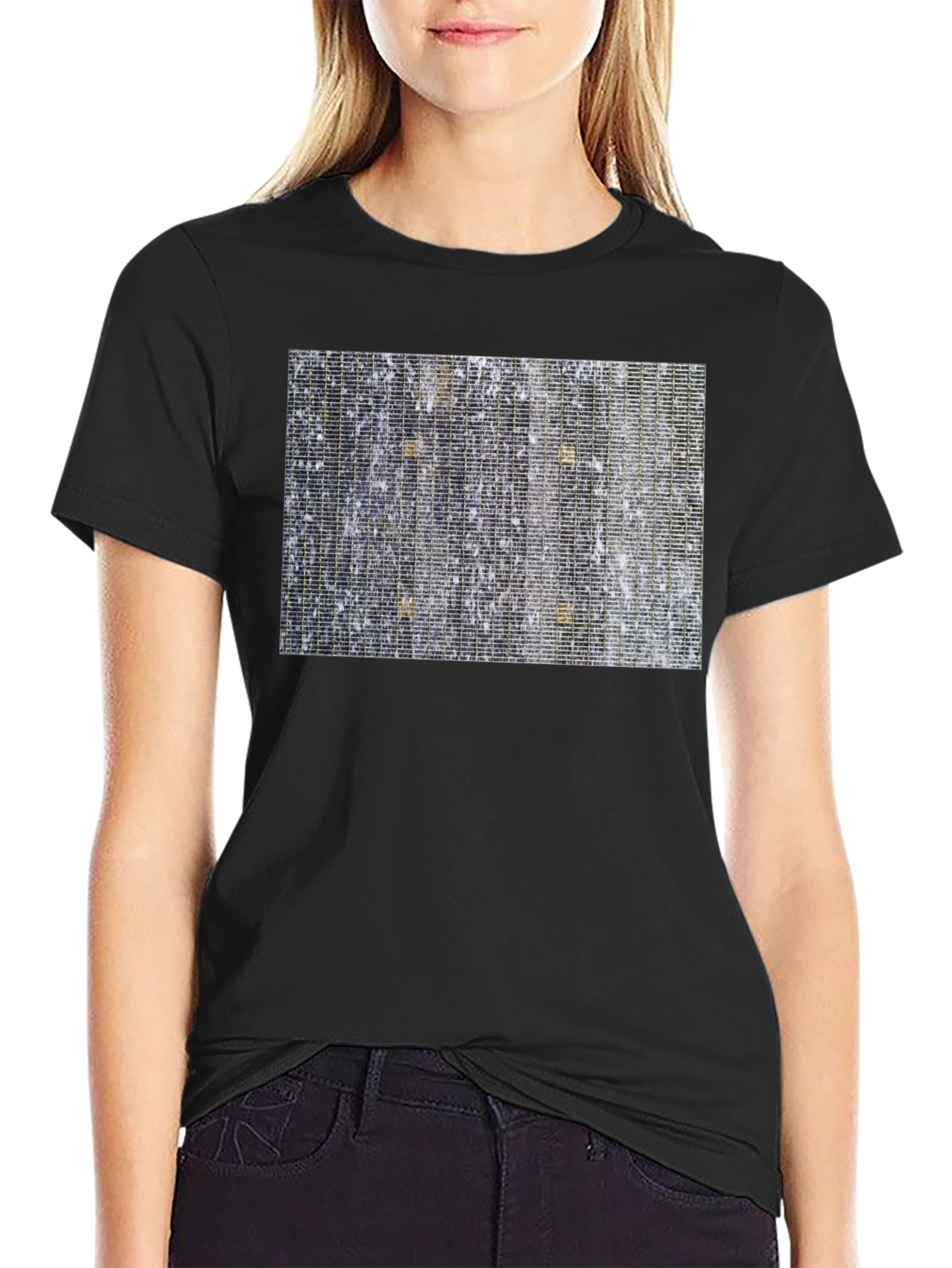 Abstract Patterned Black T-Shirt