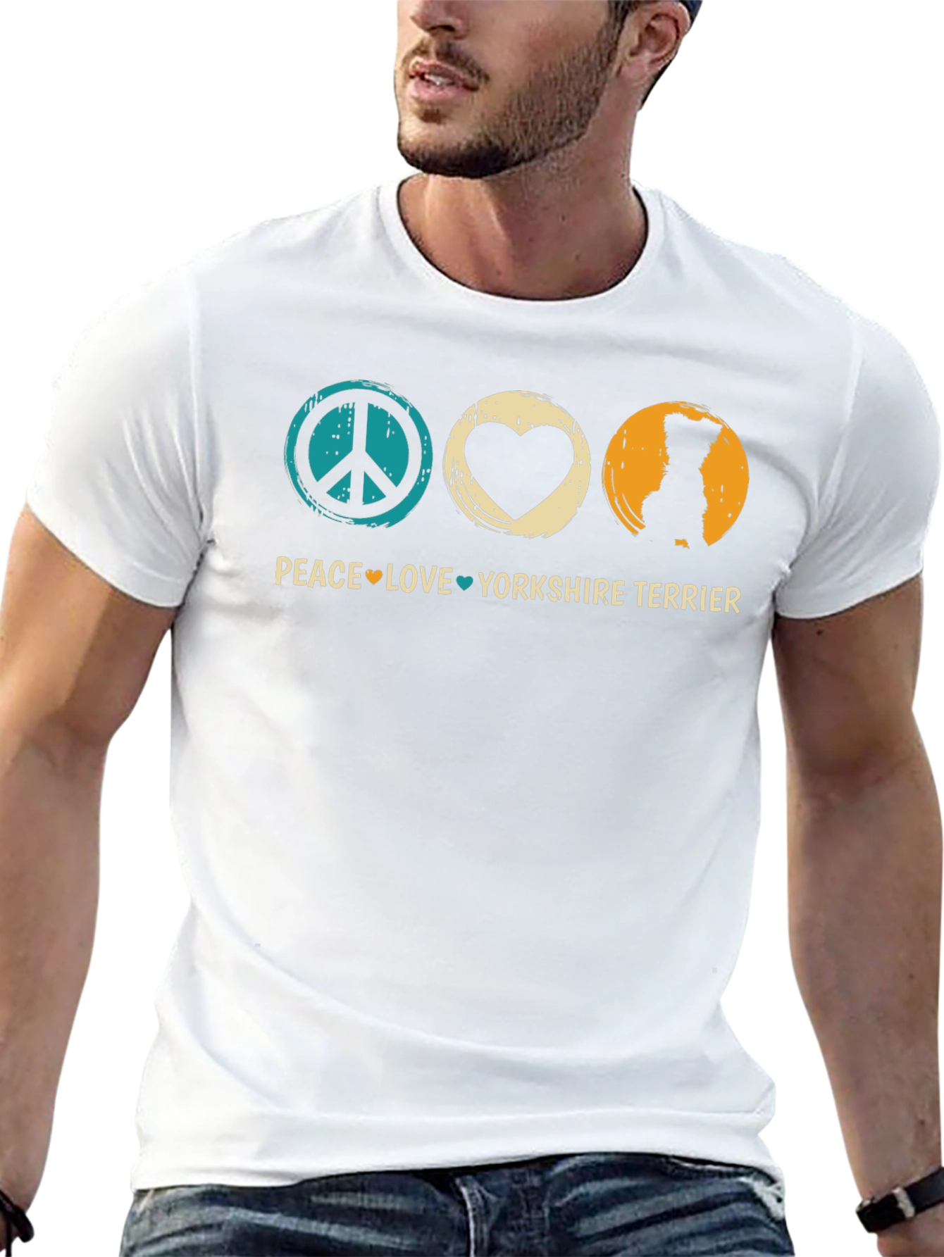 Peace Love Yorkshire Terrier Graphic Tee
