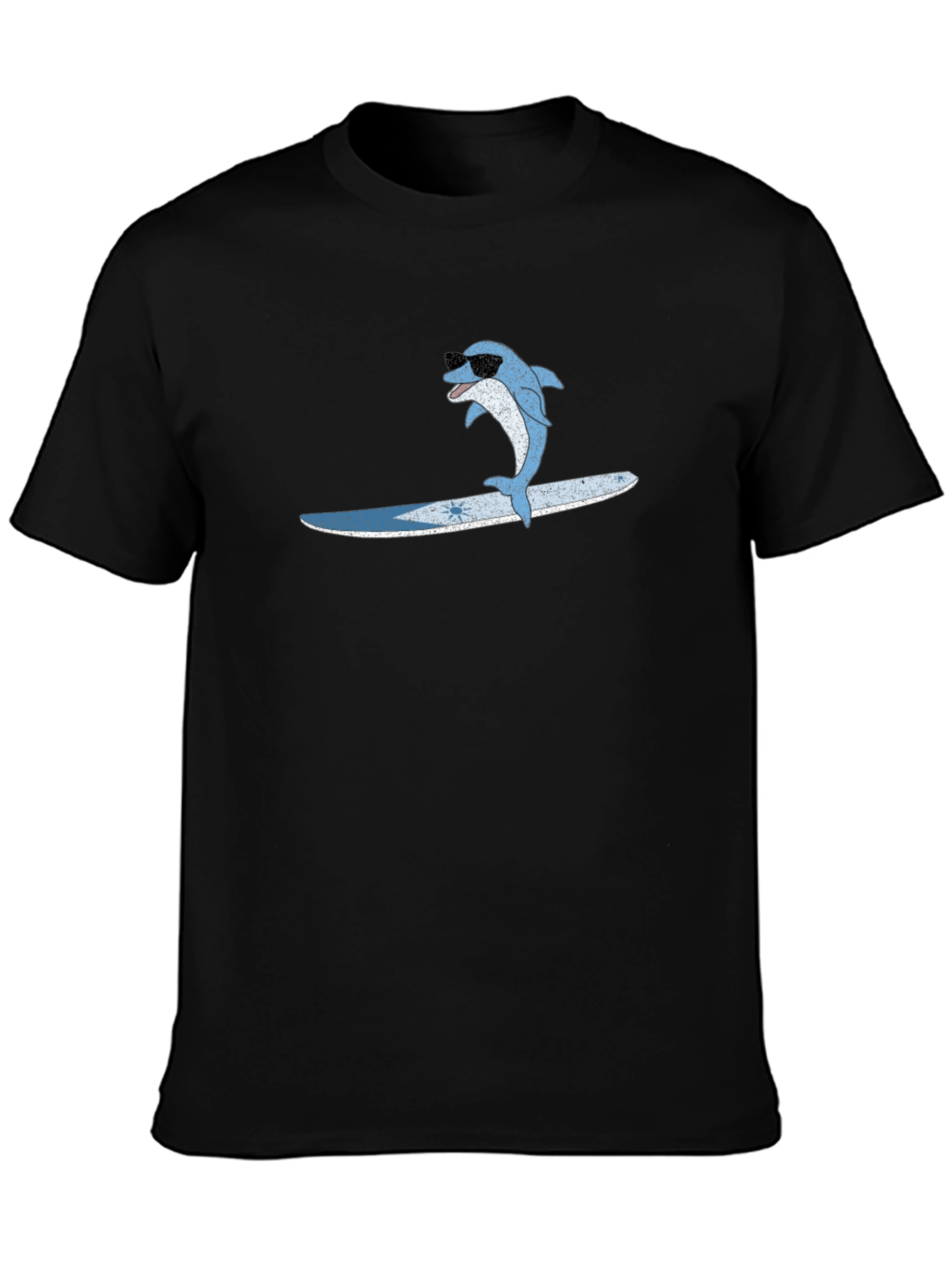 Surfing Dolphin Black T-Shirt