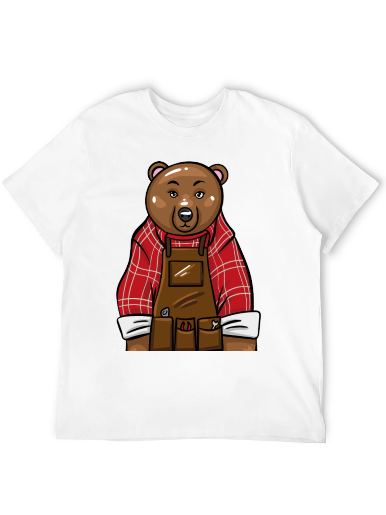 Lumberjack Bear Graphic Tee - Black Cotton T-Shirt
