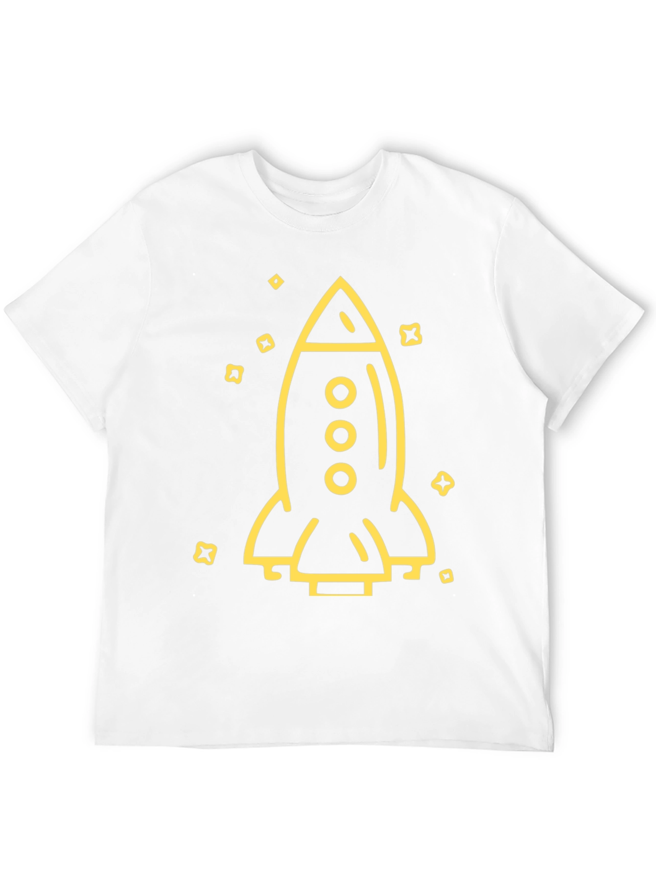 Rocket Ship Graphic Tee - Black Cotton T-Shirt