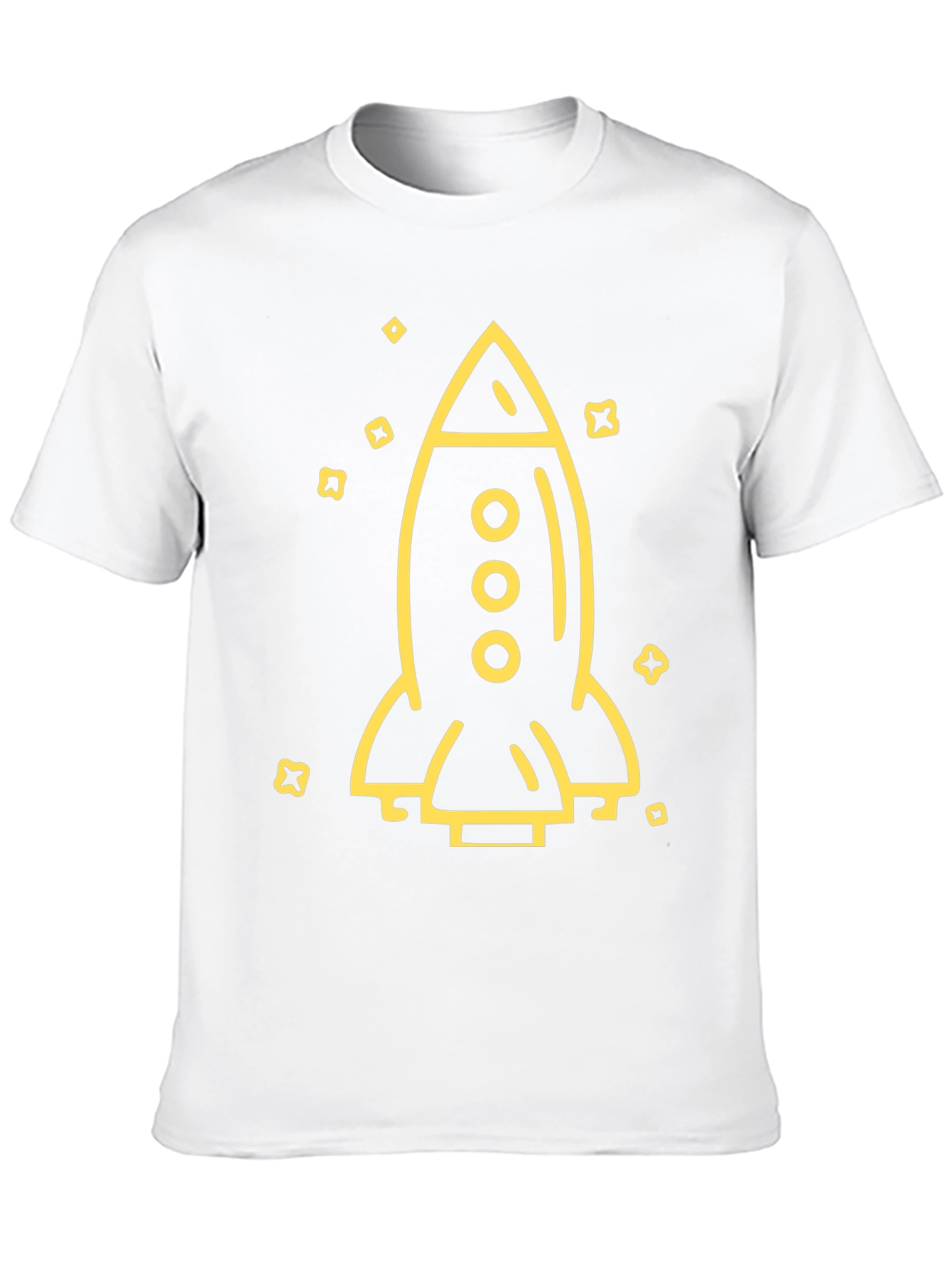 Rocket Ship Graphic Tee - Black Cotton T-Shirt