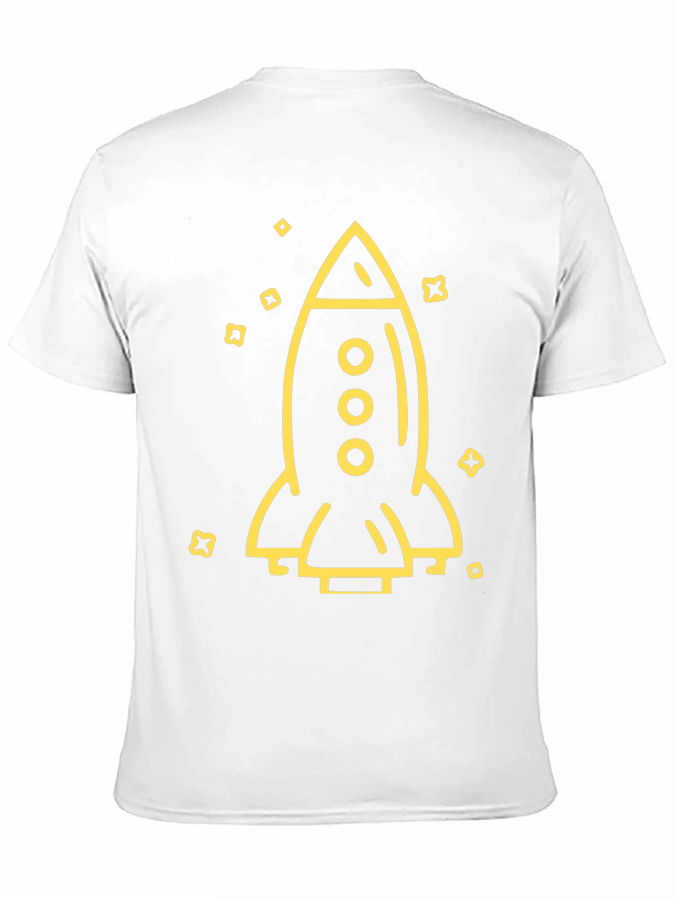 Rocket Ship Graphic Tee - Black Cotton T-Shirt