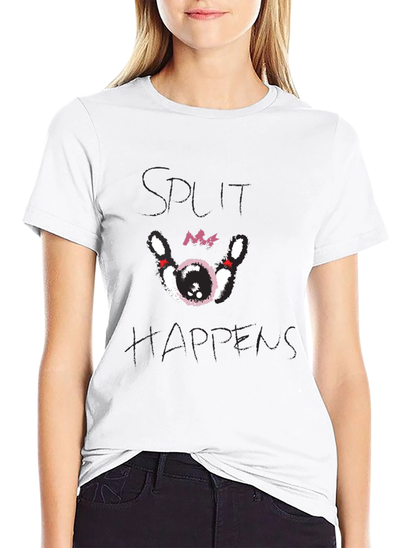 Split Happens Bowling T-Shirt - Black