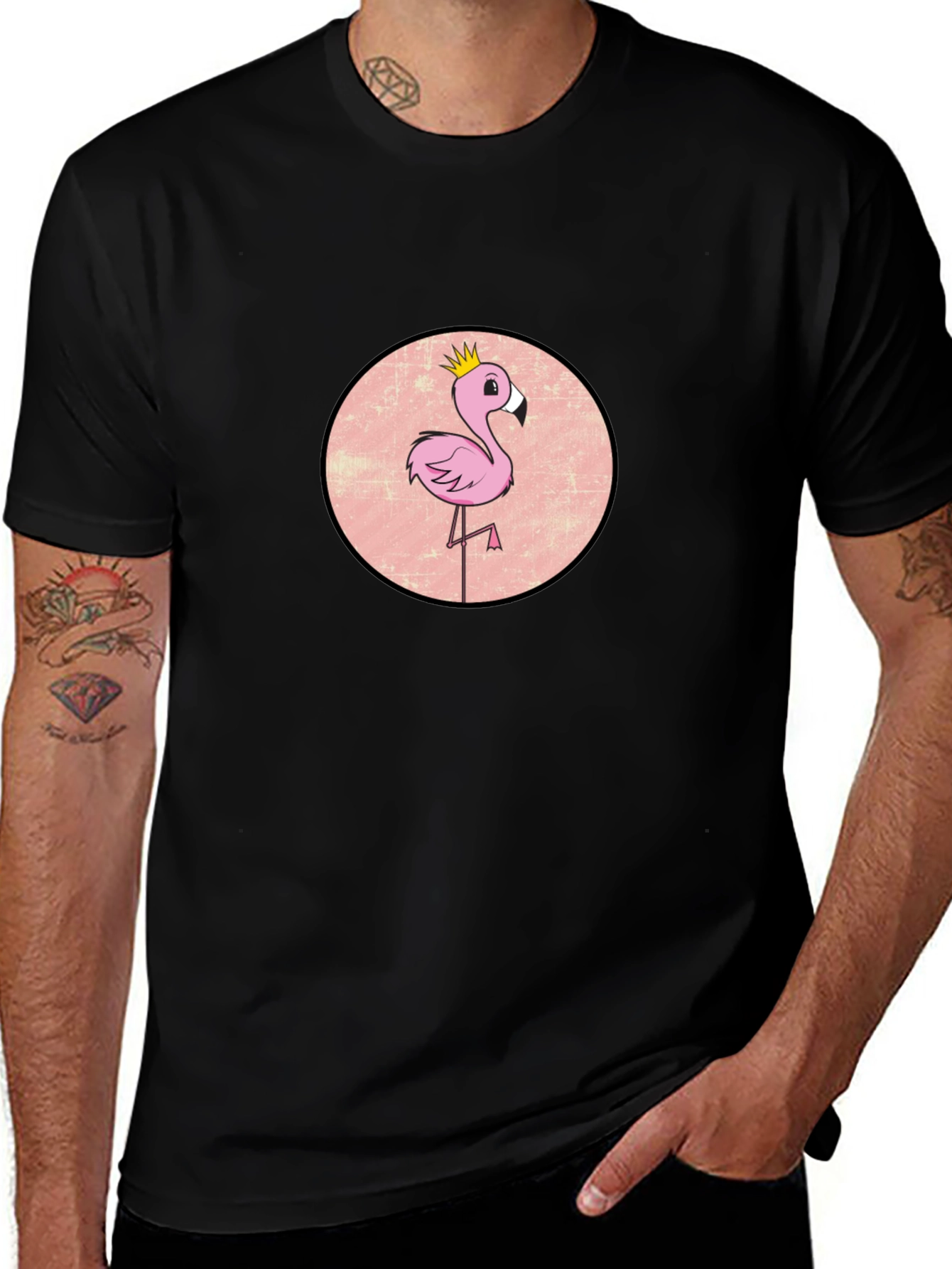 Flamingo King Graphic Tee - Black