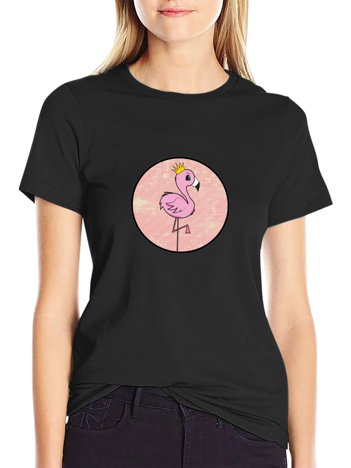 Flamingo King Graphic Tee - Black