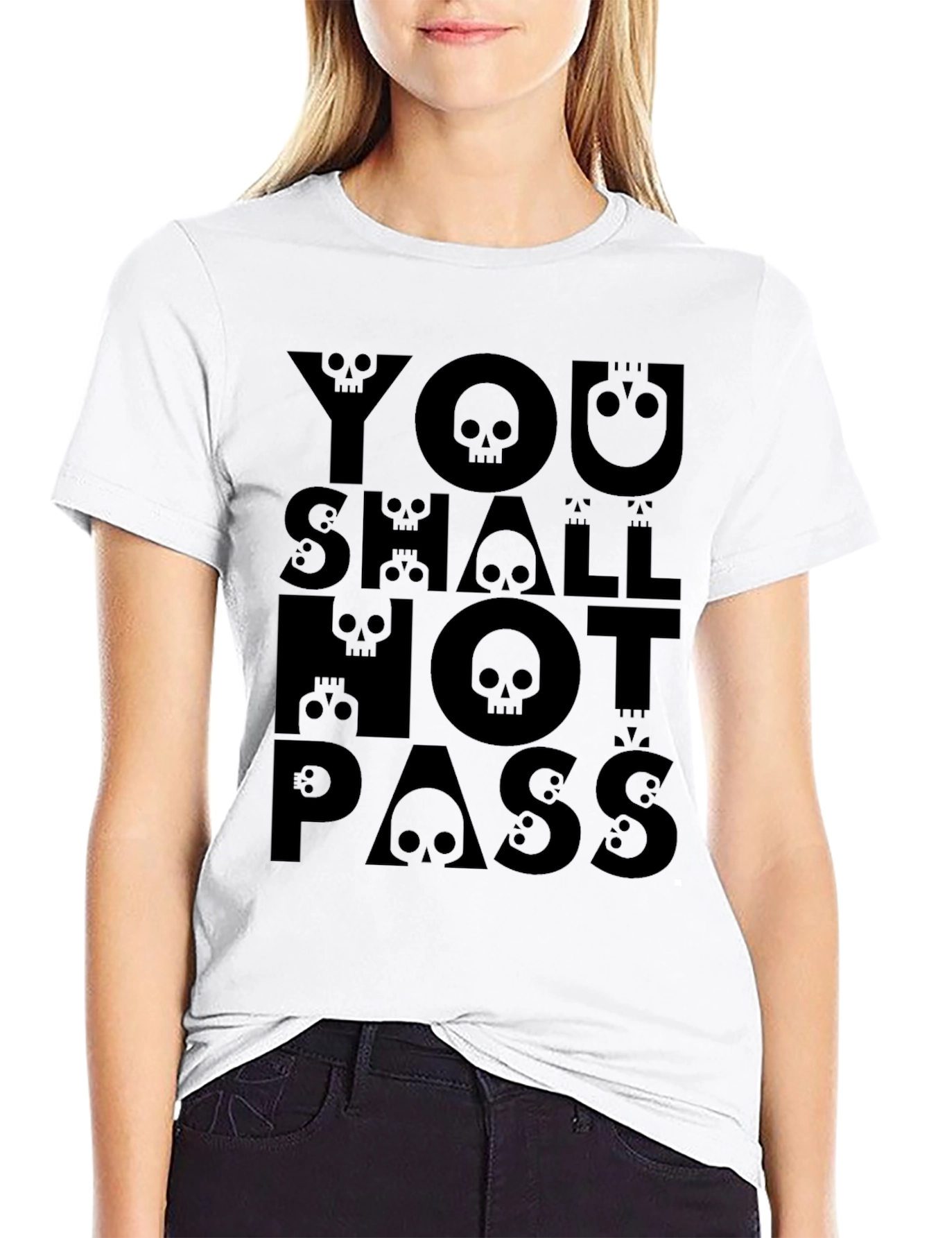 You Shall Not Pass Graphic T-Shirt - Skull Design