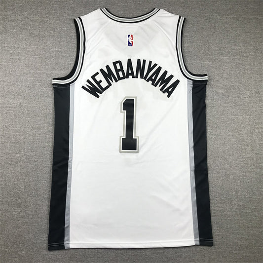 Men's San Antonio Spurs Victor Wembanyama #1 White 2022/23 Swingman Jerseys - Association Edition