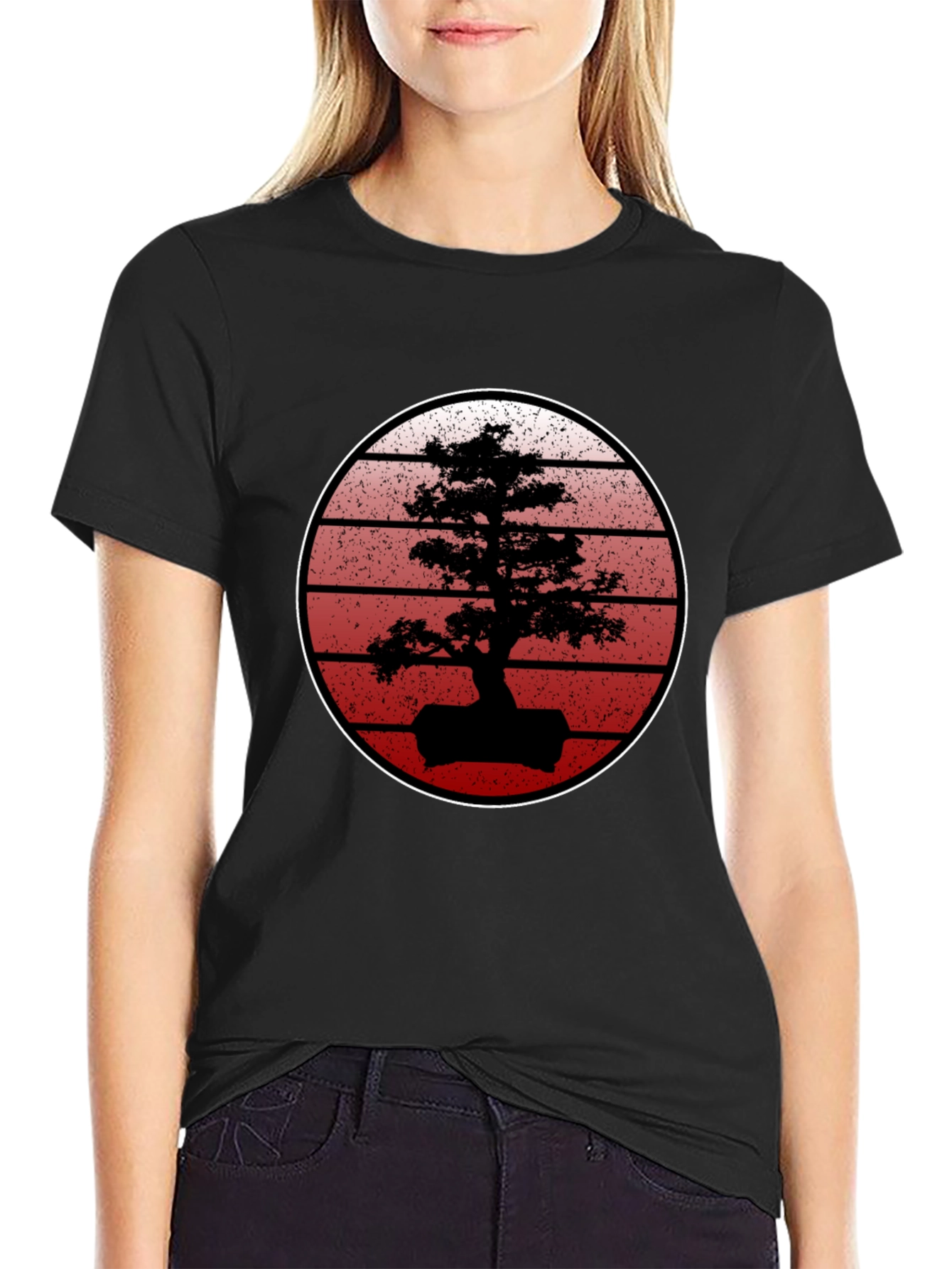Bonsai Sunset Black T-Shirt