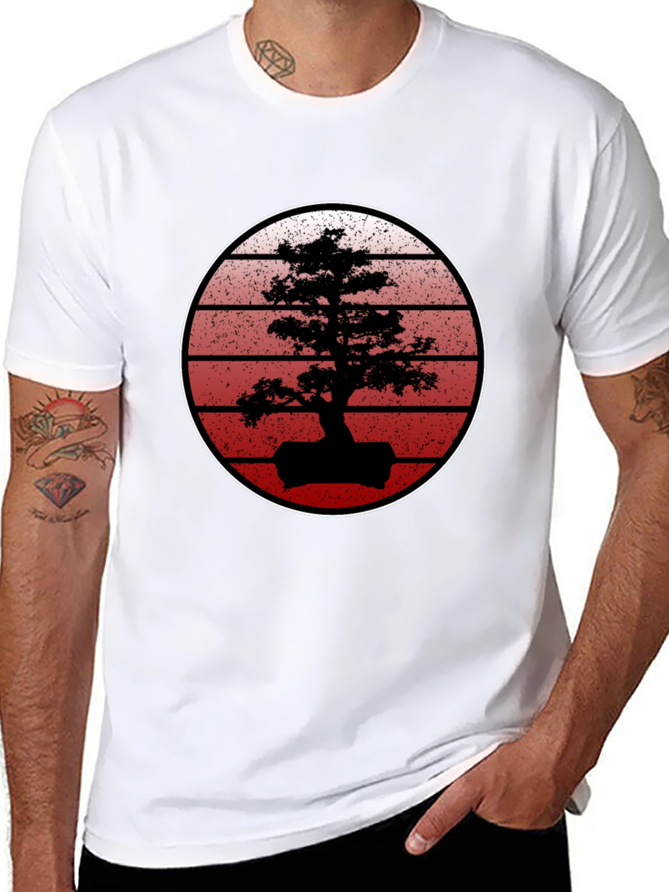 Bonsai Sunset Black T-Shirt