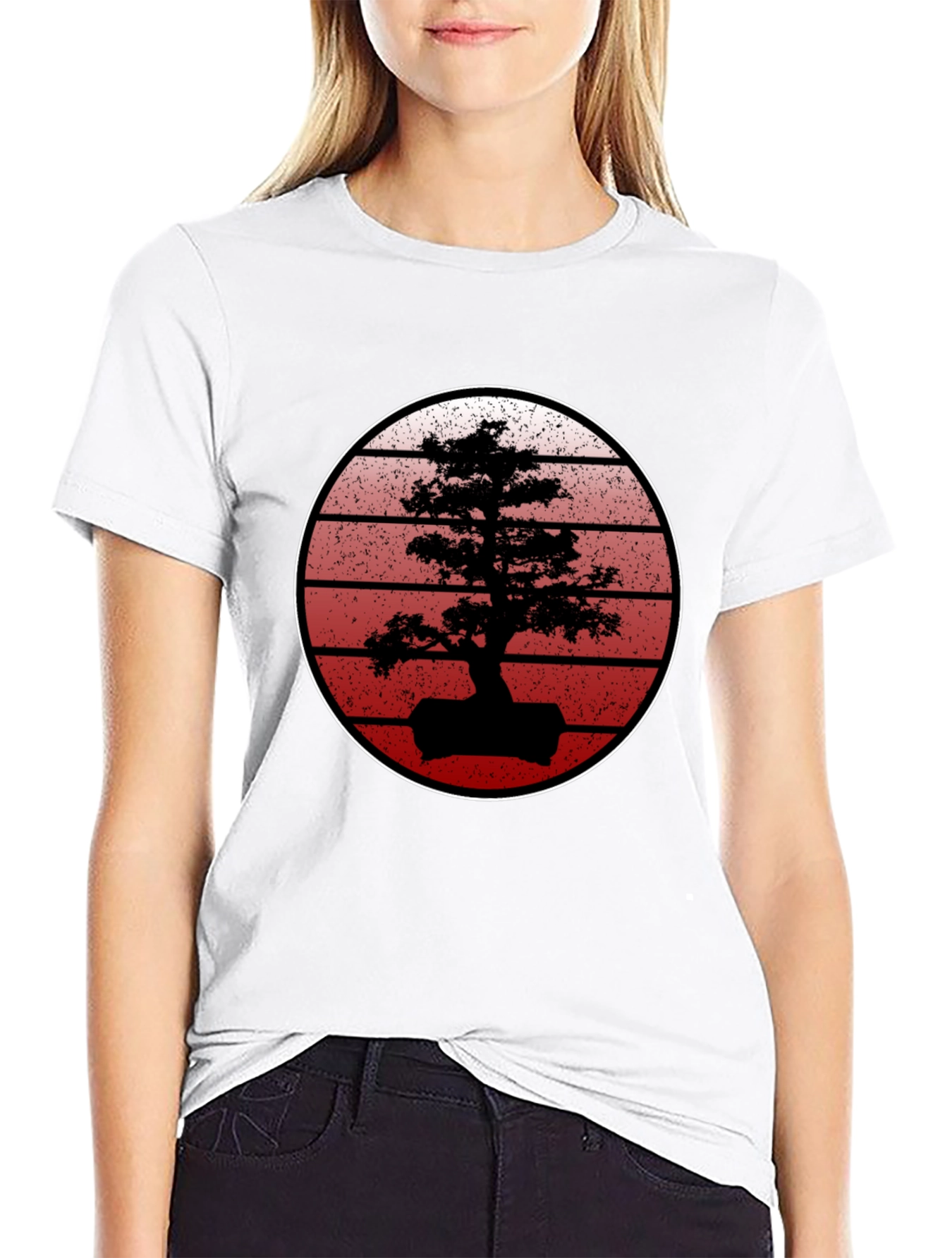 Bonsai Sunset Black T-Shirt