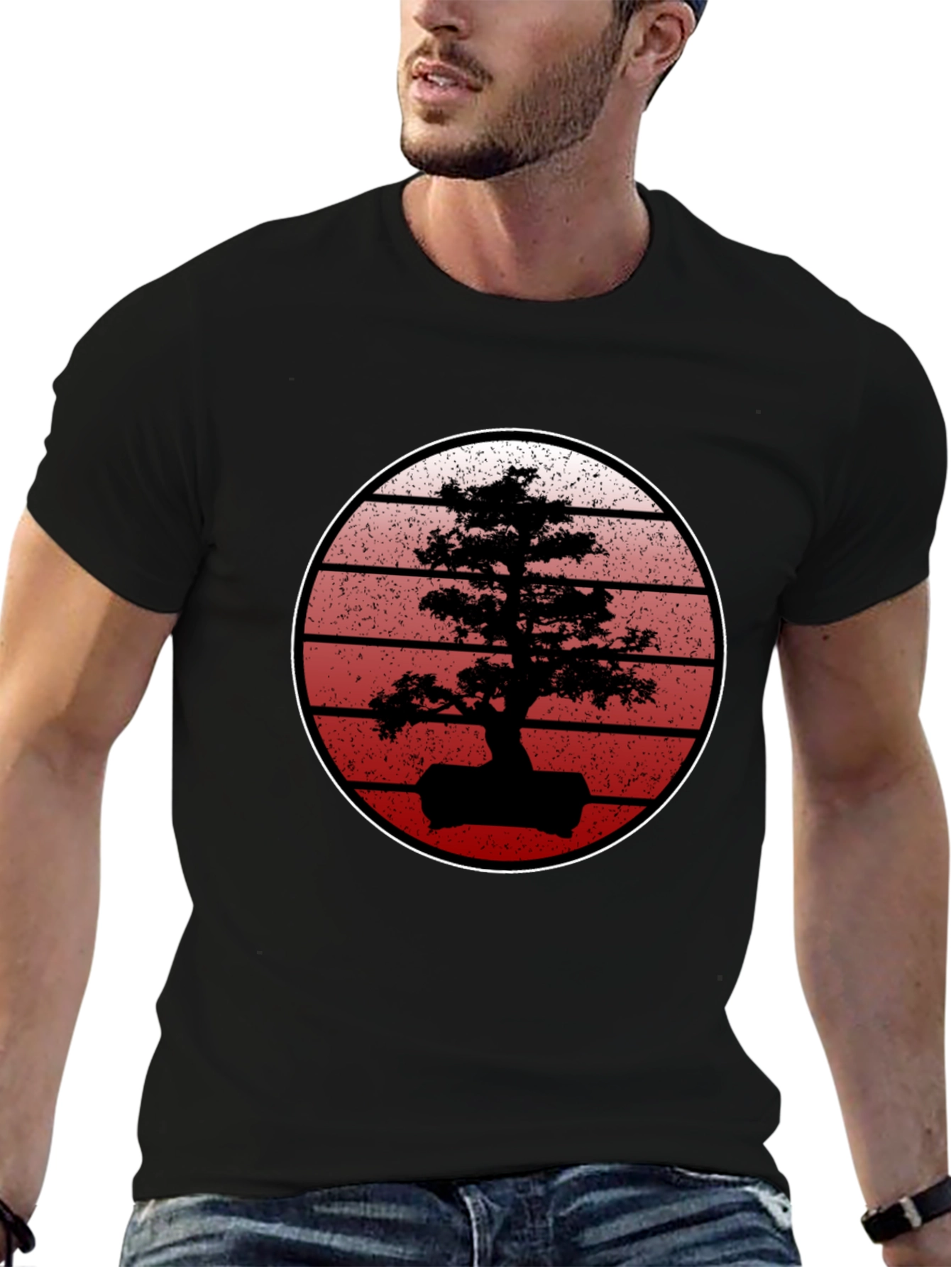 Bonsai Sunset Black T-Shirt