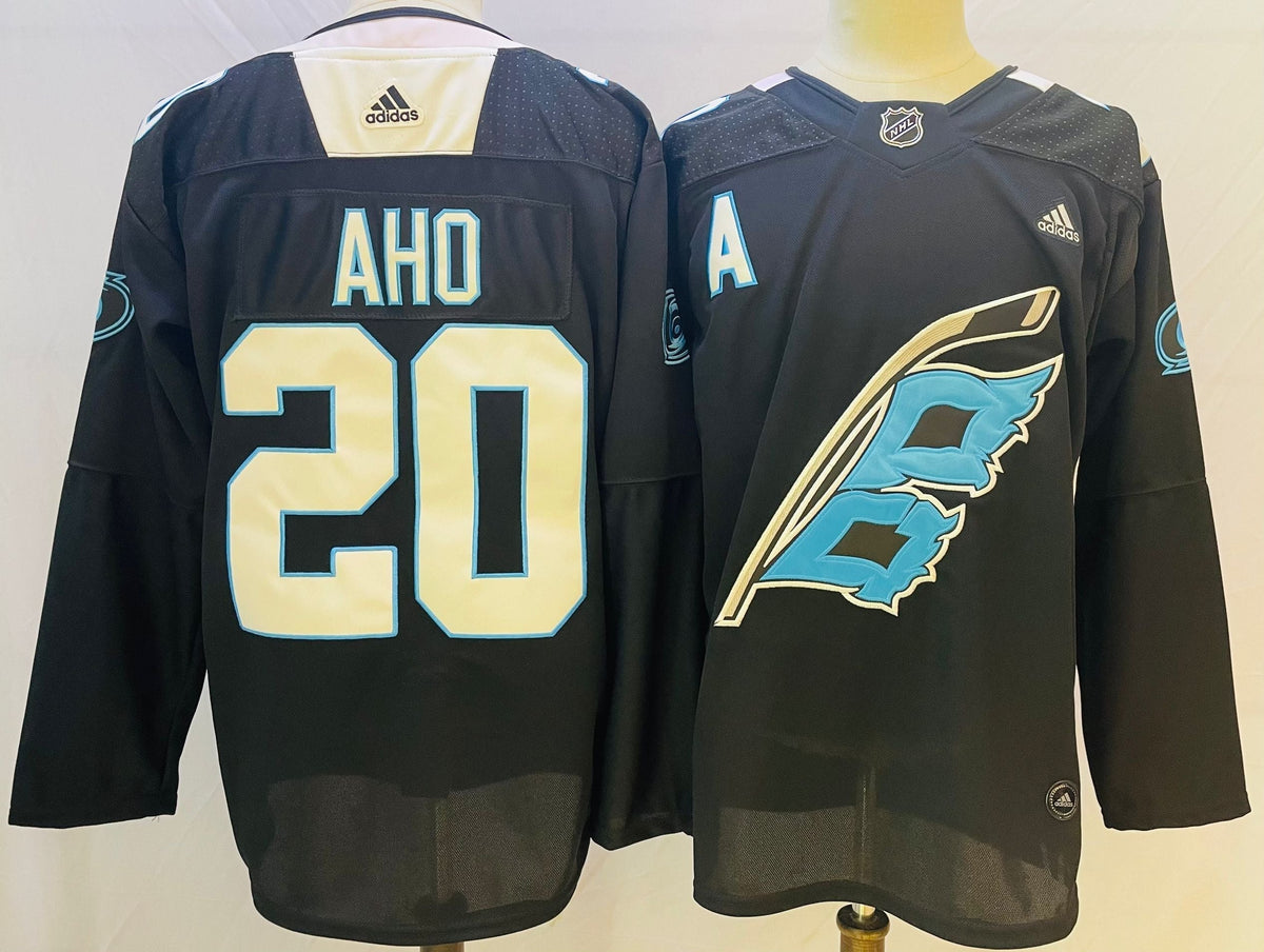 Men's Carolina Hurricanes Sebastian Aho #20 Black Player Jerseys