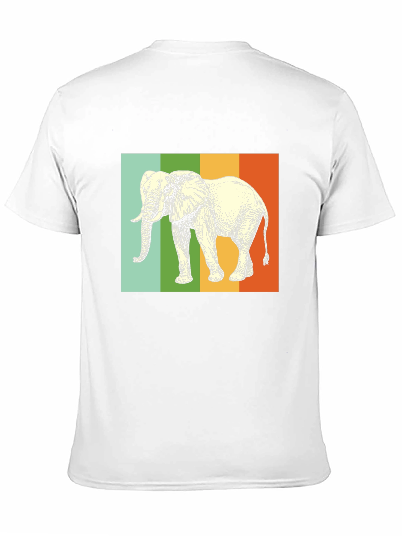 Elephant Graphic T-Shirt - Striped Background